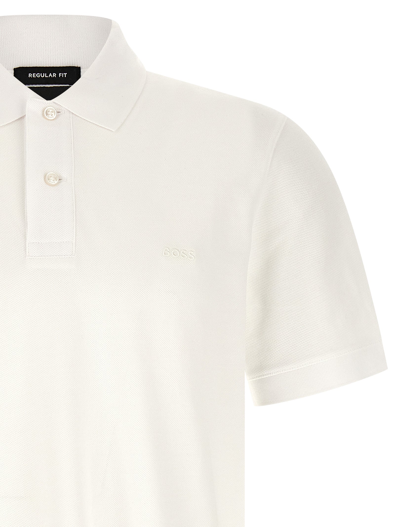 Hugo Boss White Cotton Polo Shirt