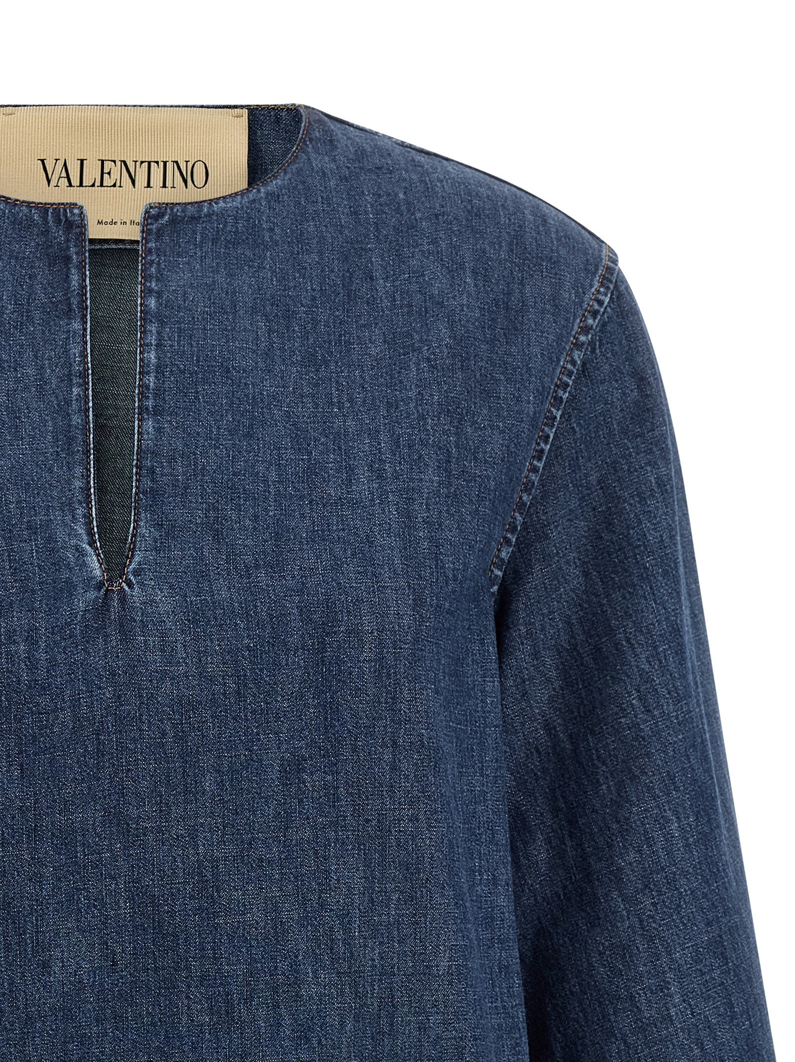 Valentino Garavani Blue Cotton Short Dress