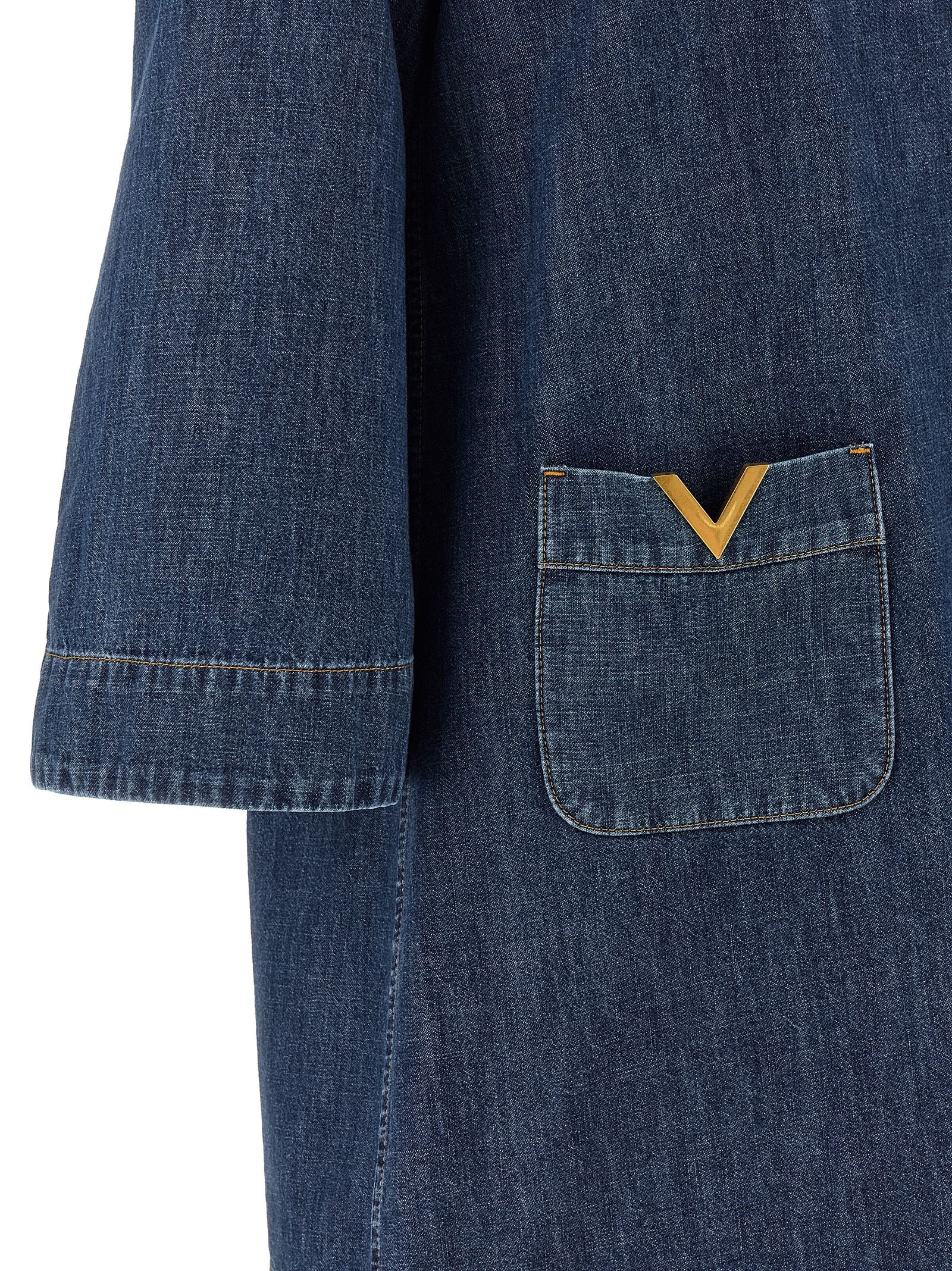 Valentino Garavani Blue Cotton Short Dress