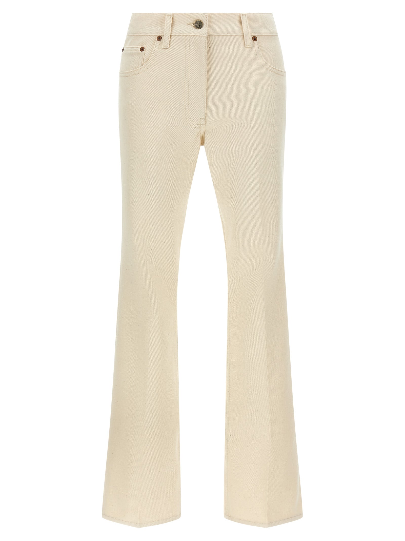 Valentino Garavani Beige Cotton Flared Jeans