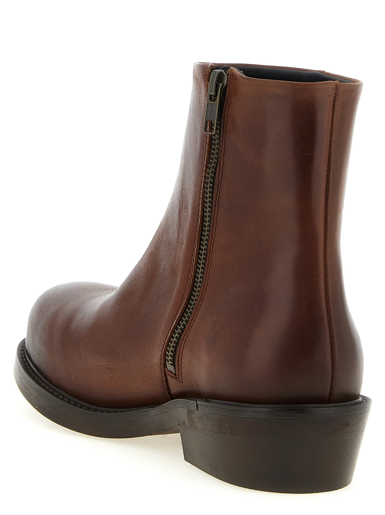 SÉFR Brown Calfskin Ankle Boots