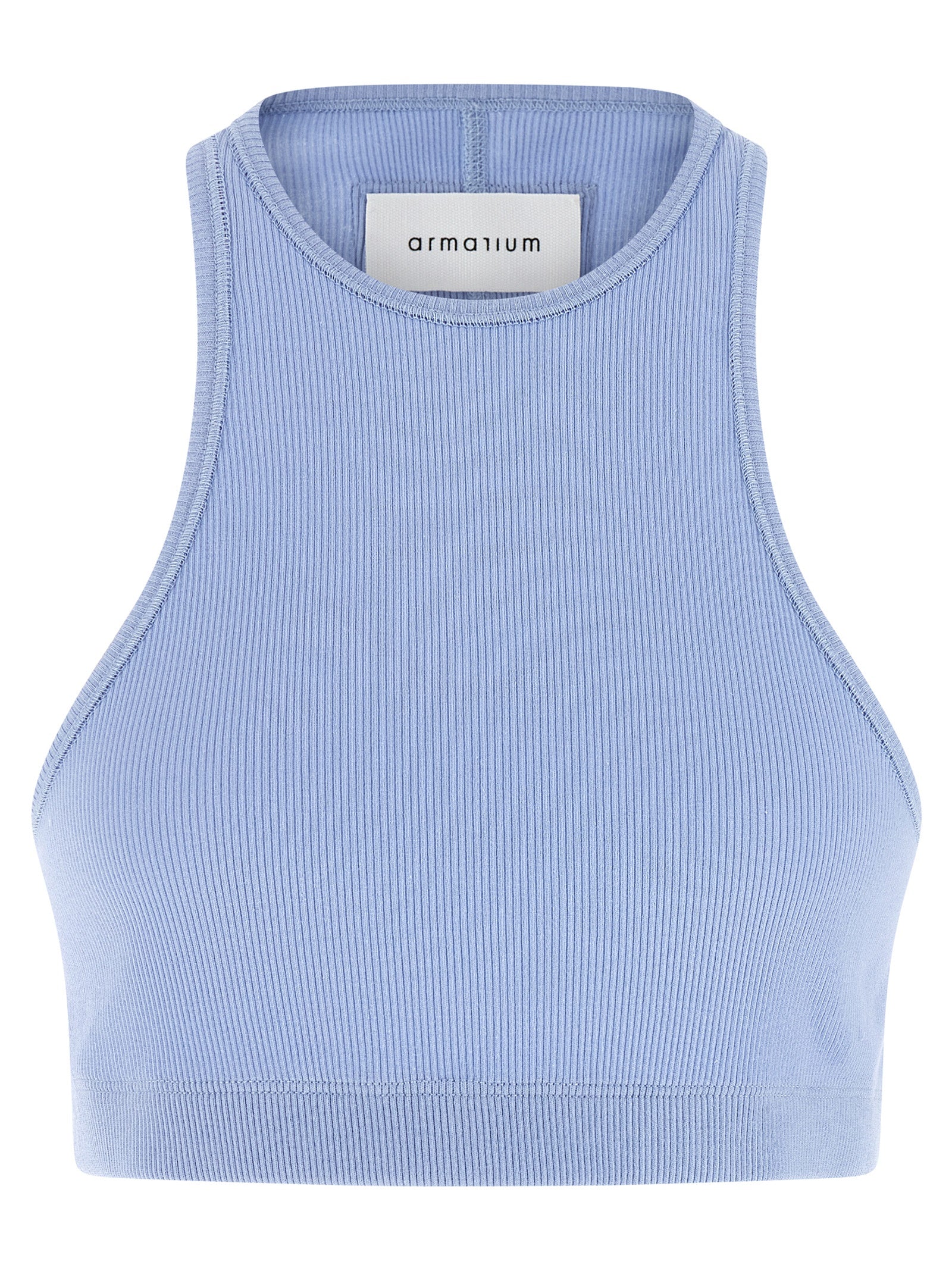 Armarium Blue Cotton Sleeveles T-Shirt