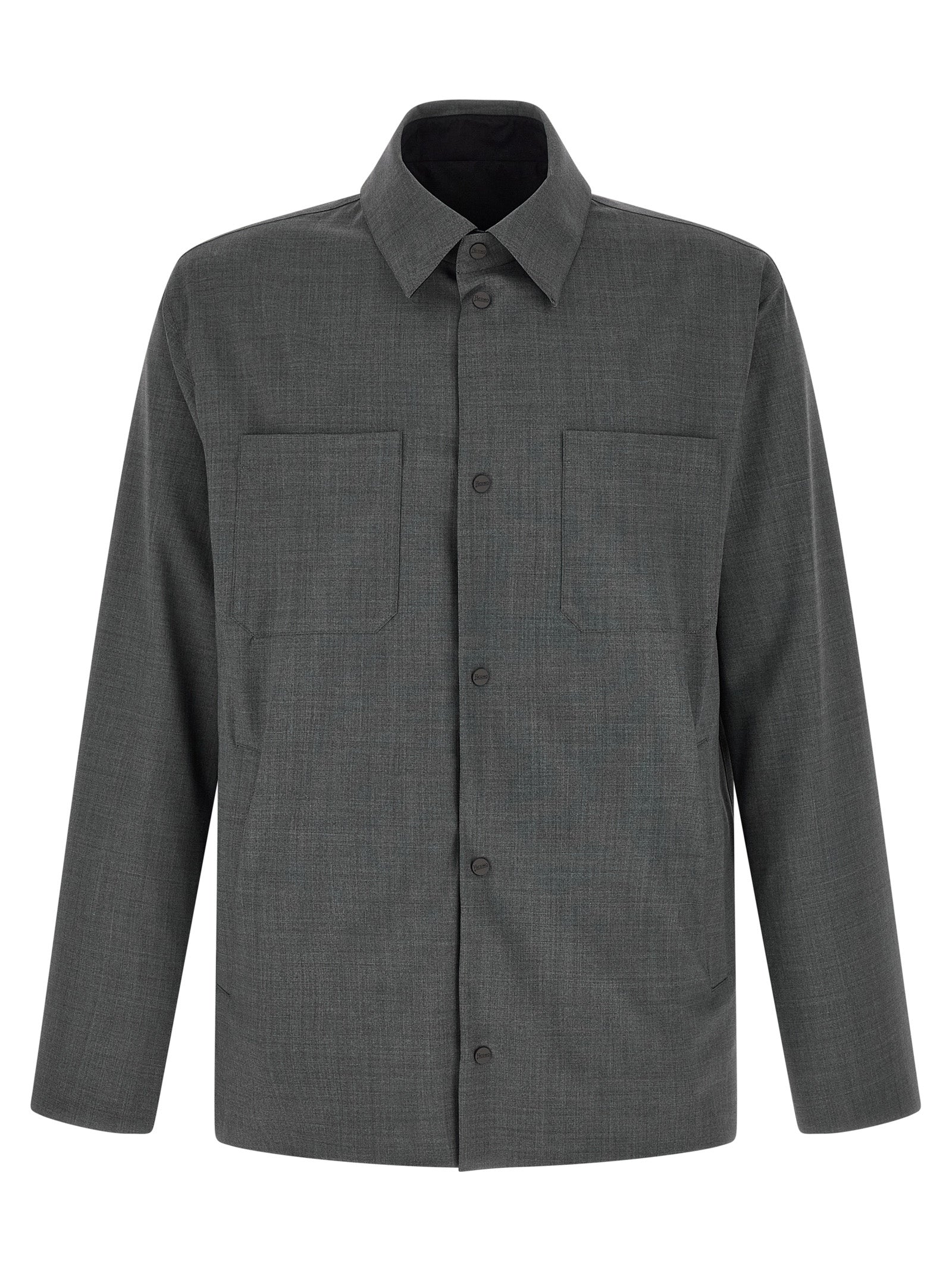 Herno Gray Polyester Full-Length Jacket