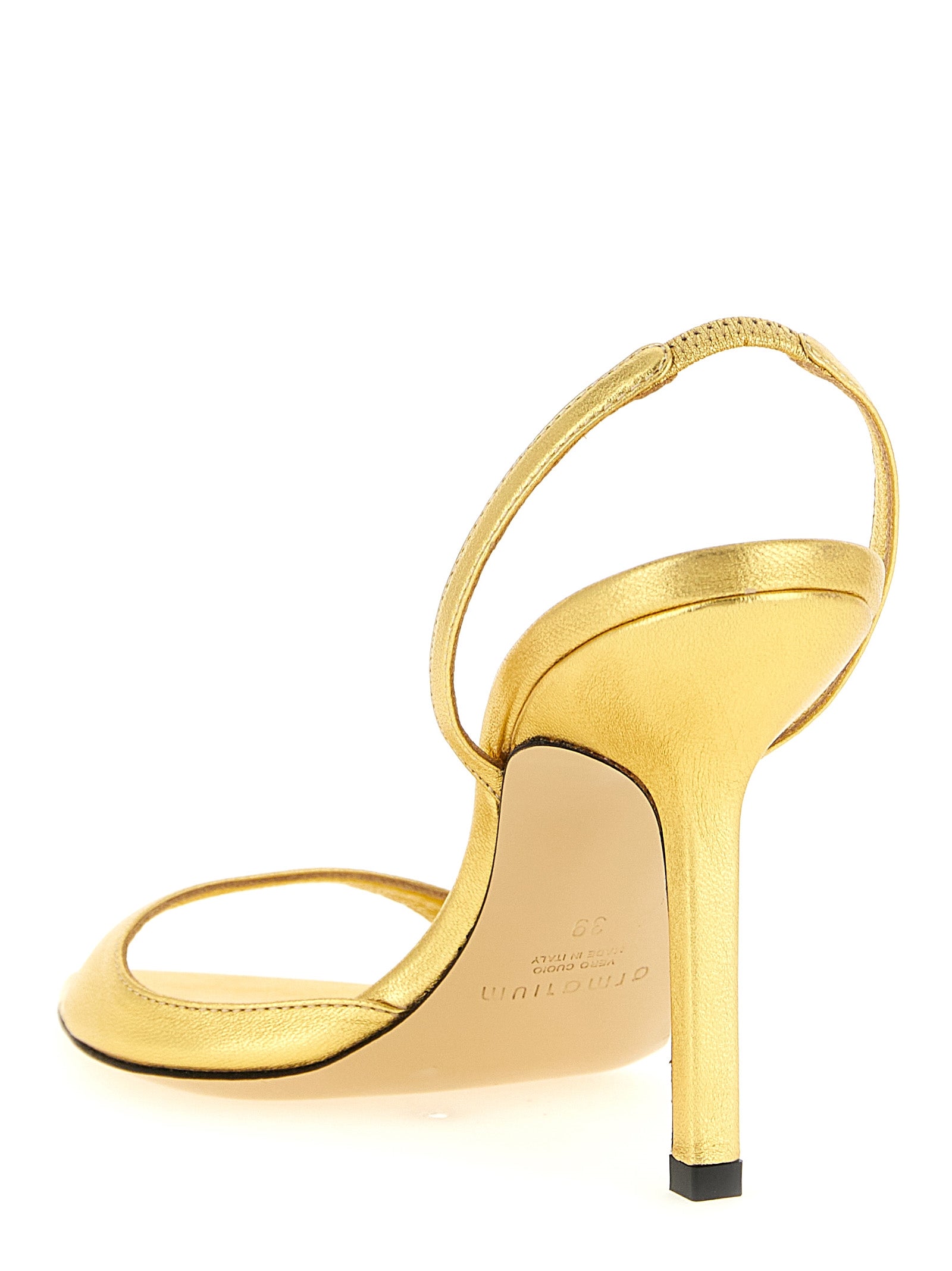 Armarium Gold Lambskin Stiletto Heel Sandals