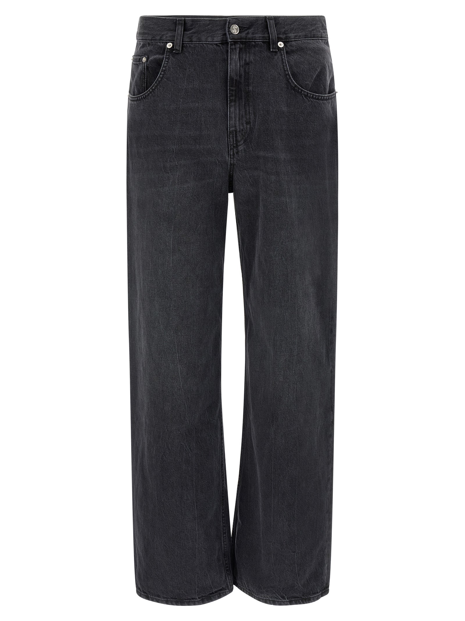 SÉFR Black Cotton Straight-Leg Jeans