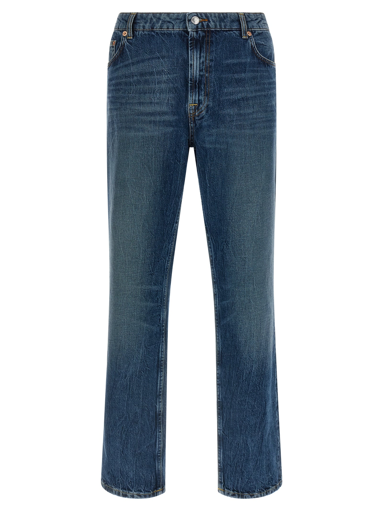 Department 5 Blue Cotton Straight-Leg Jeans