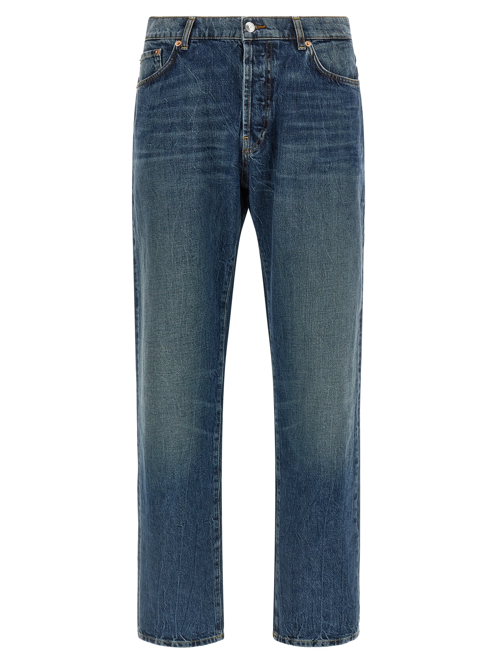 Department 5 Blue Cotton Straight-Leg Jeans