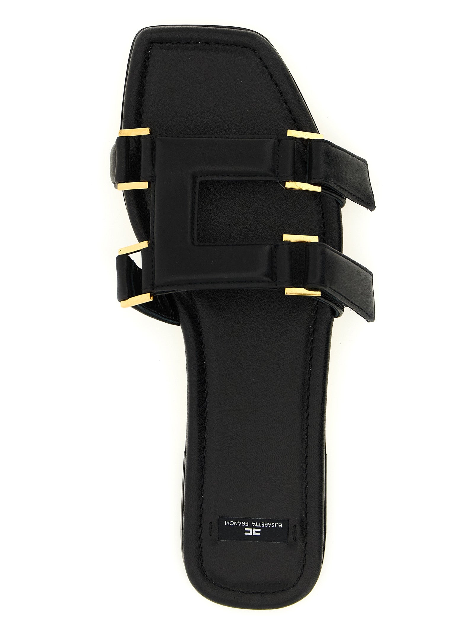 Elisabetta Franchi Black Lambskin Slides
