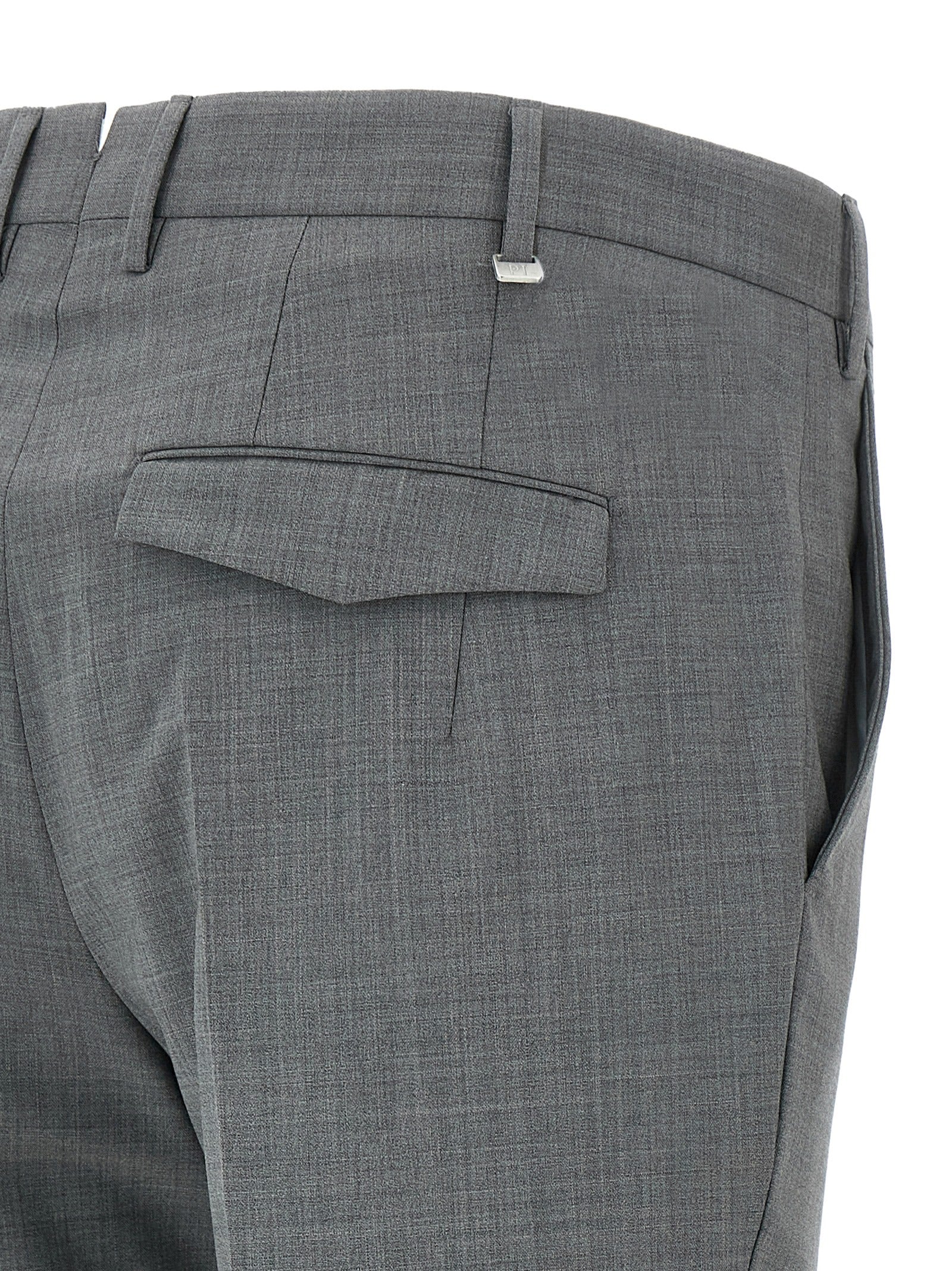PT Torino Gray Virgin Wool Dress Pants