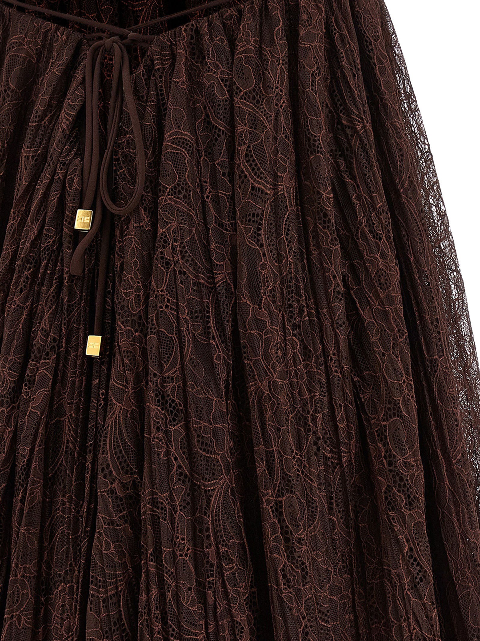 Elisabetta Franchi Brown Polyamide Short Dress