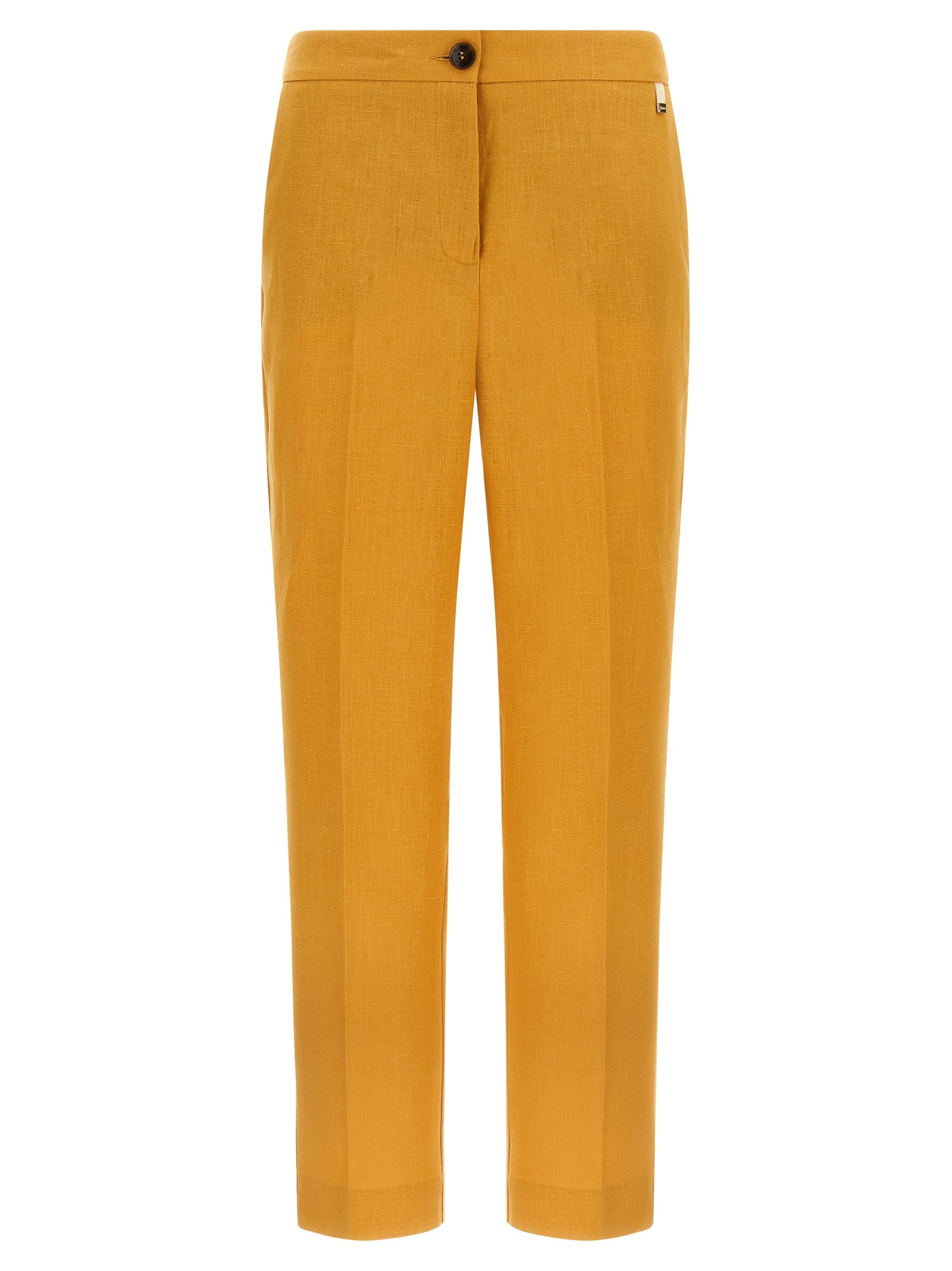 Herno Orange Linen Casual Pants