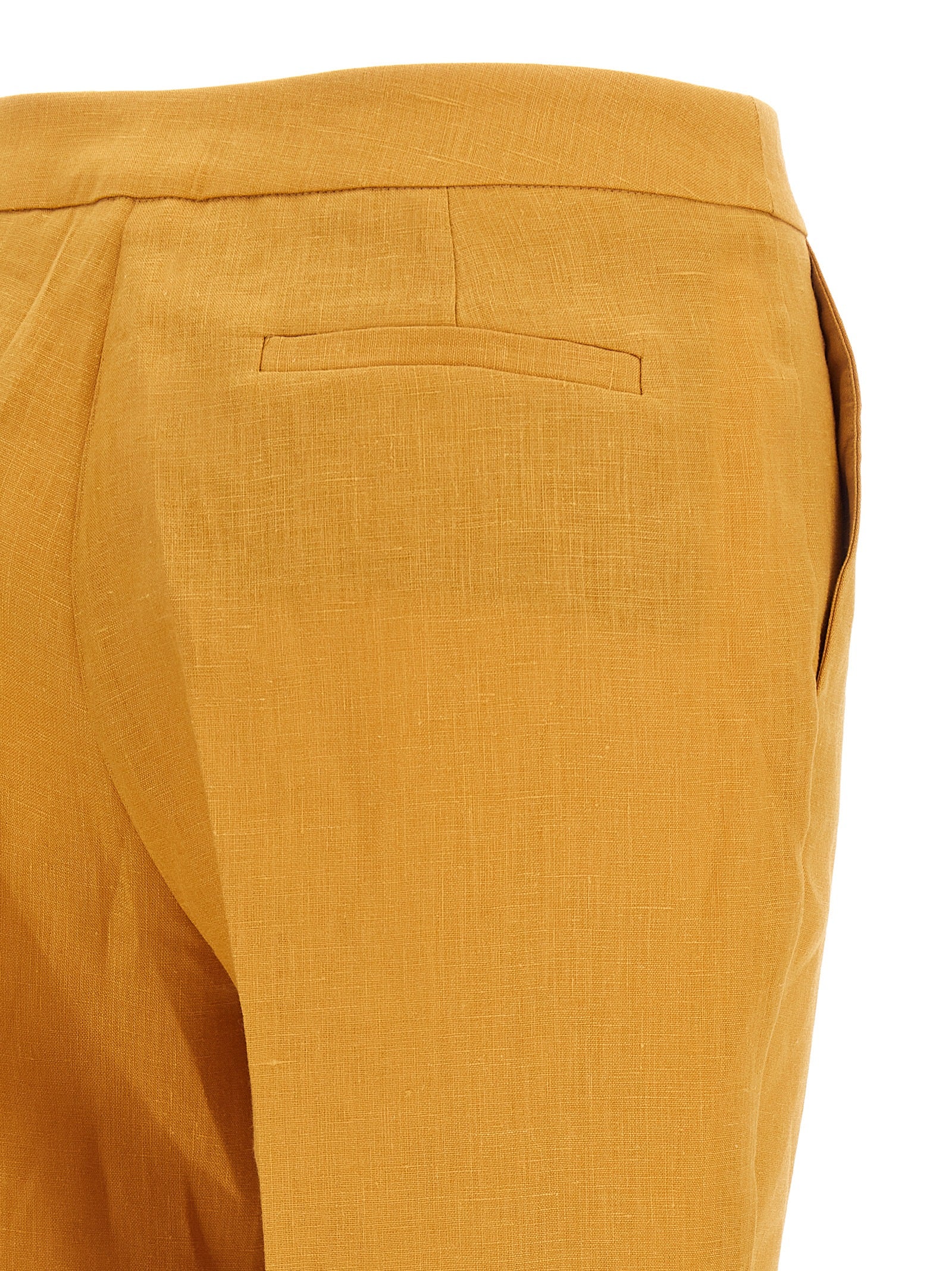 Herno Orange Linen Casual Pants