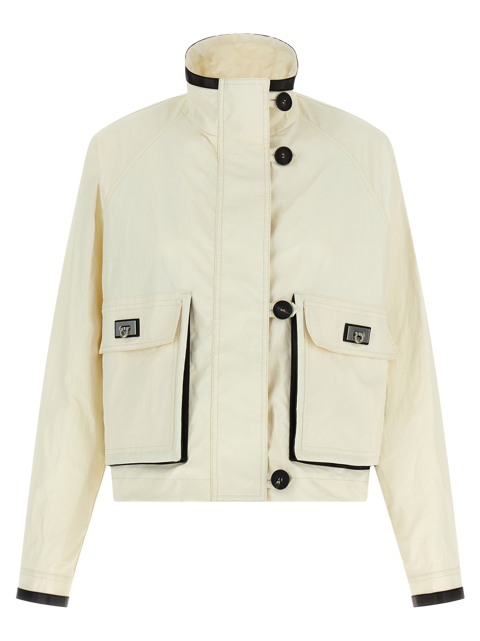 Ferragamo White Linen Full-Length Jacket