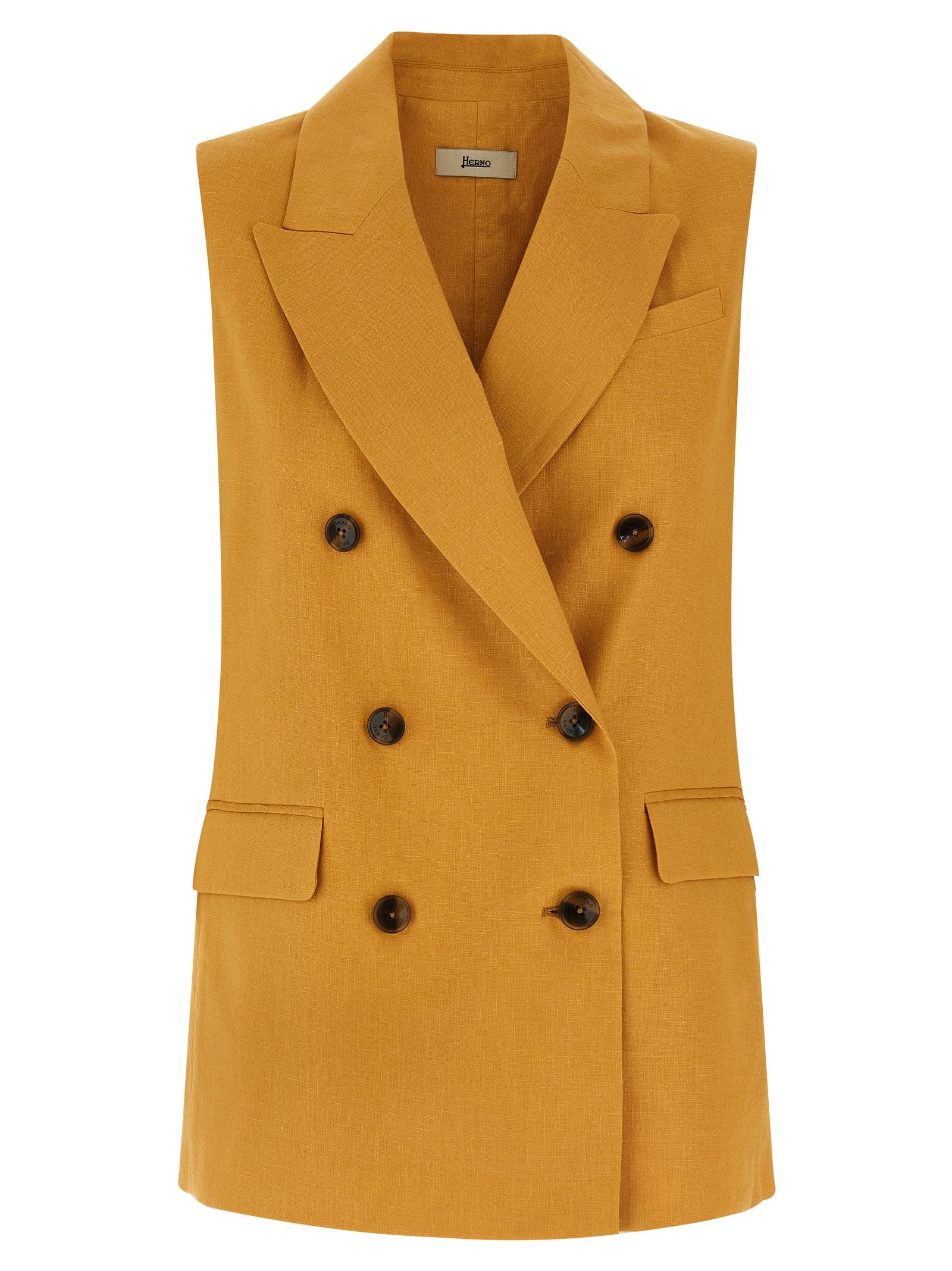 Herno Bicolor Linen Sleeveless Jacket