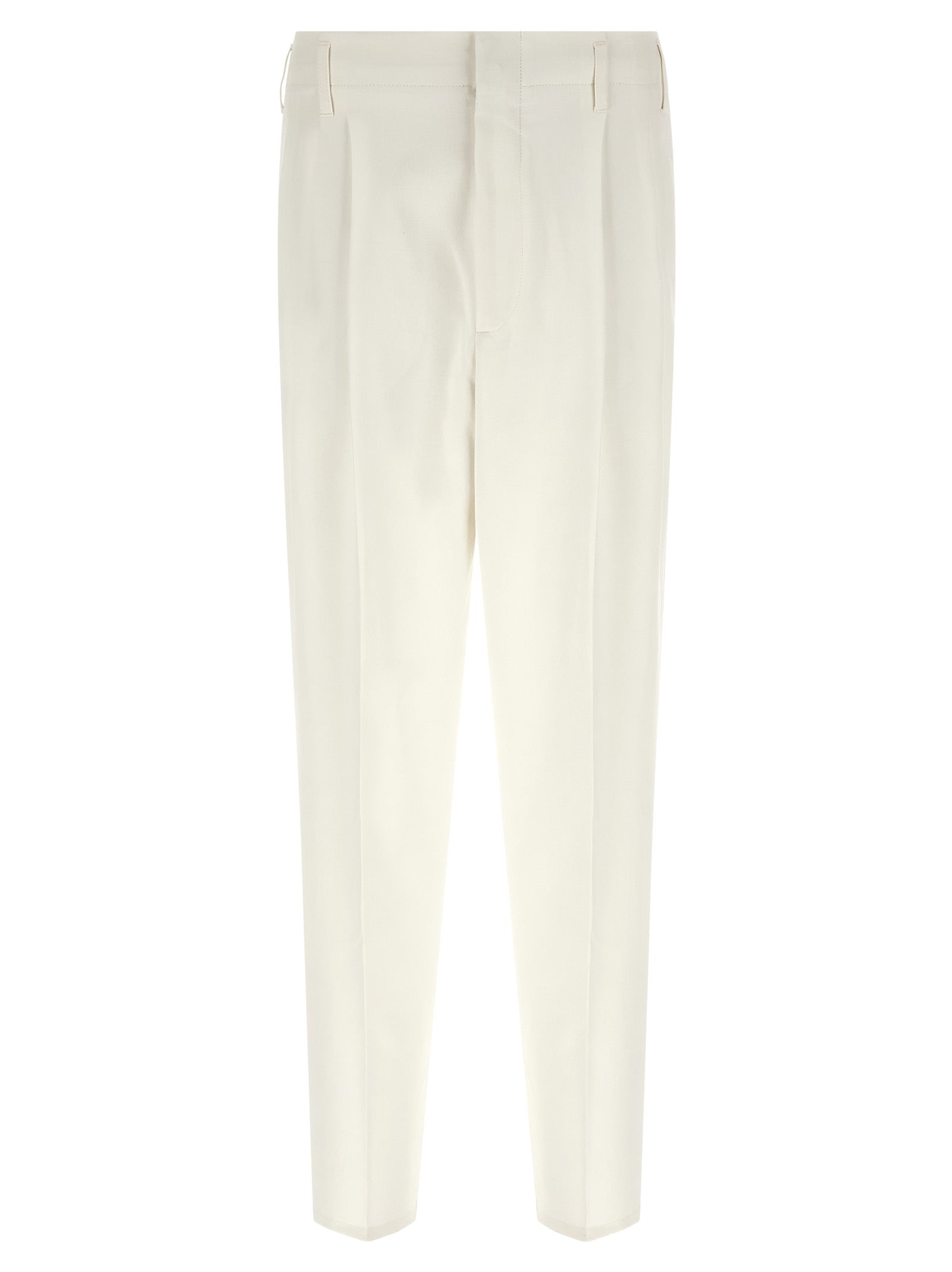 Brunello Cucinelli White Cotton Casual Pants