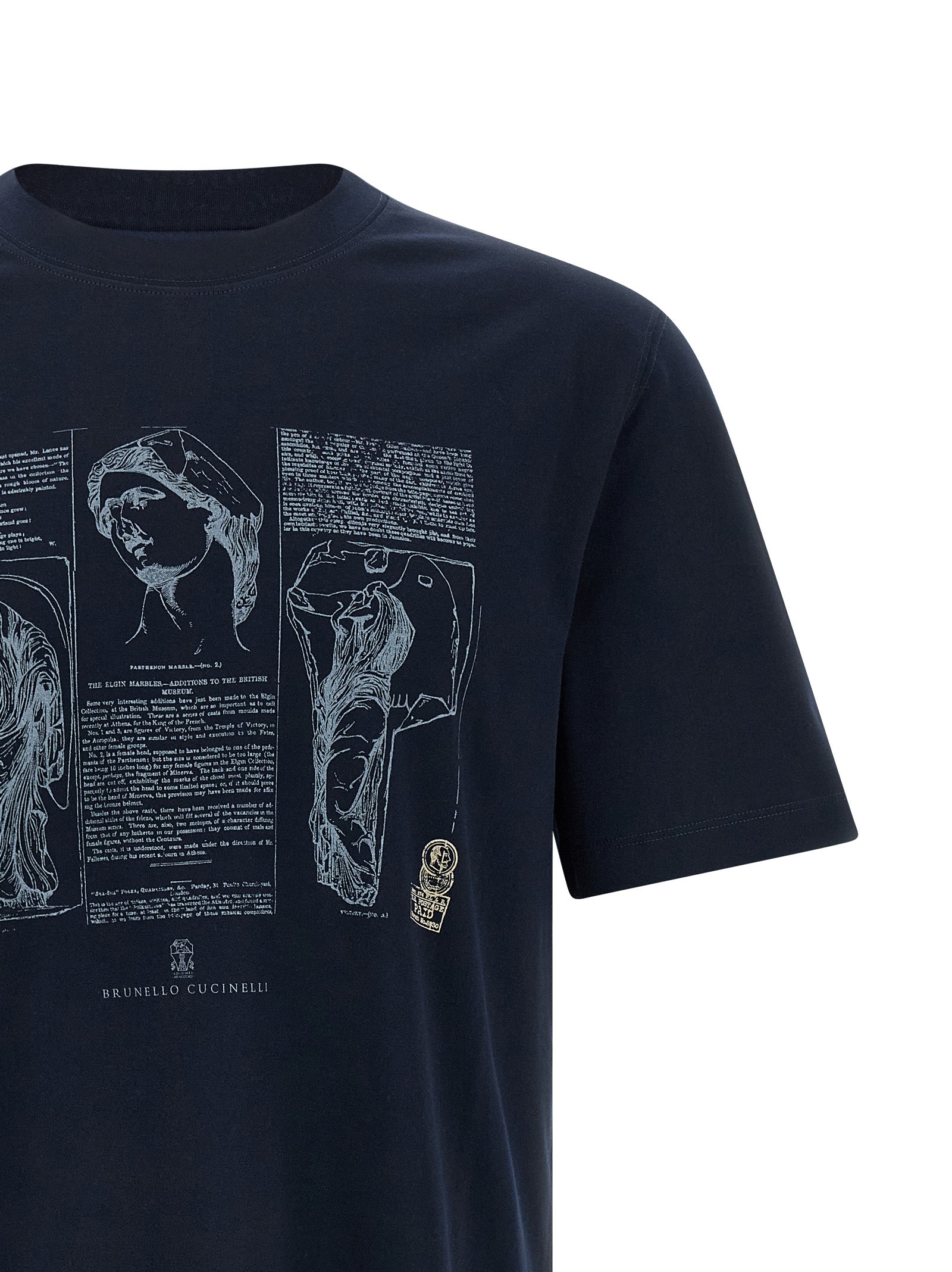 Brunello Cucinelli Blue Cotton T-Shirt