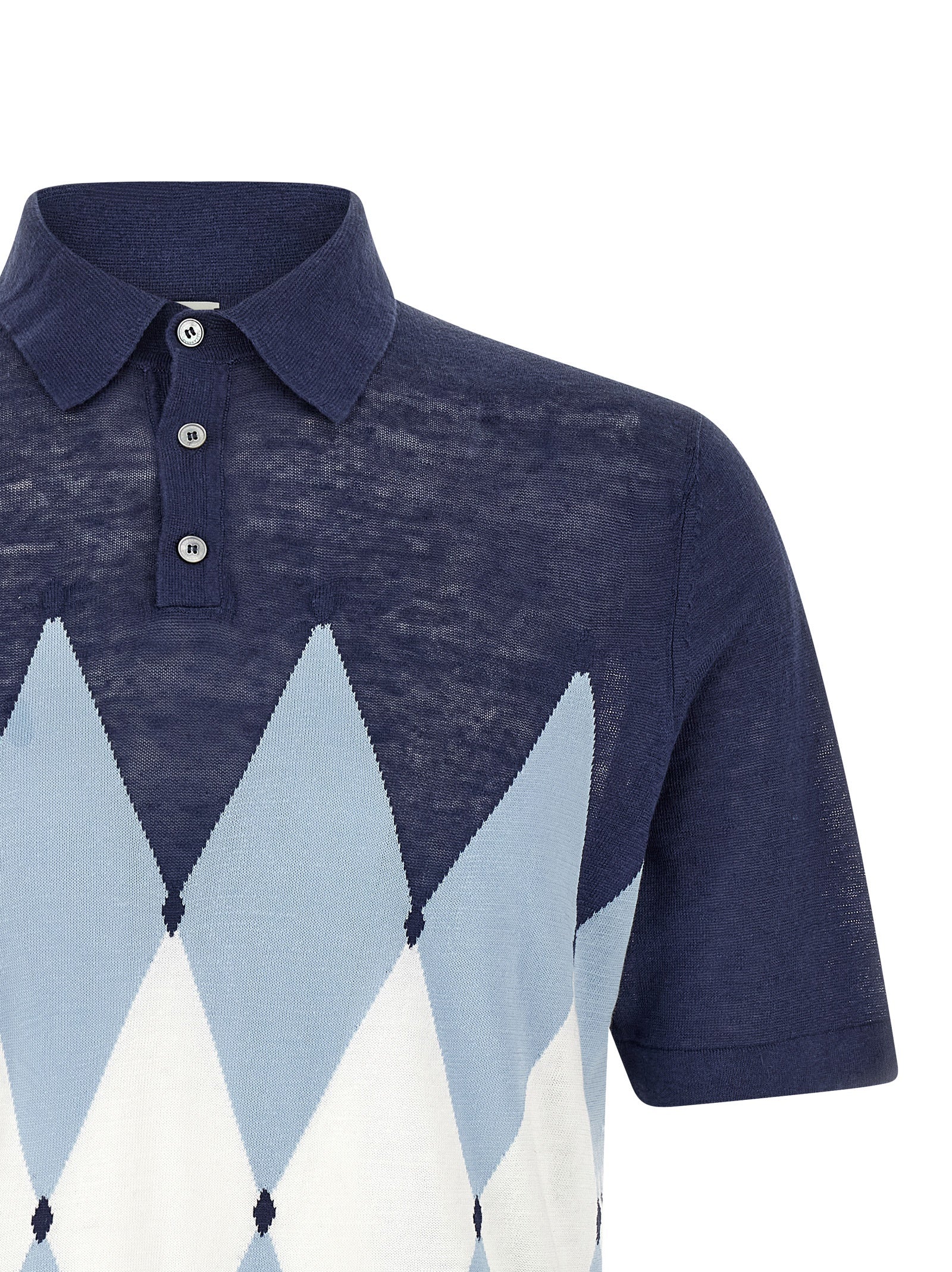 Ballantyne Blue Linen Polo Shirt