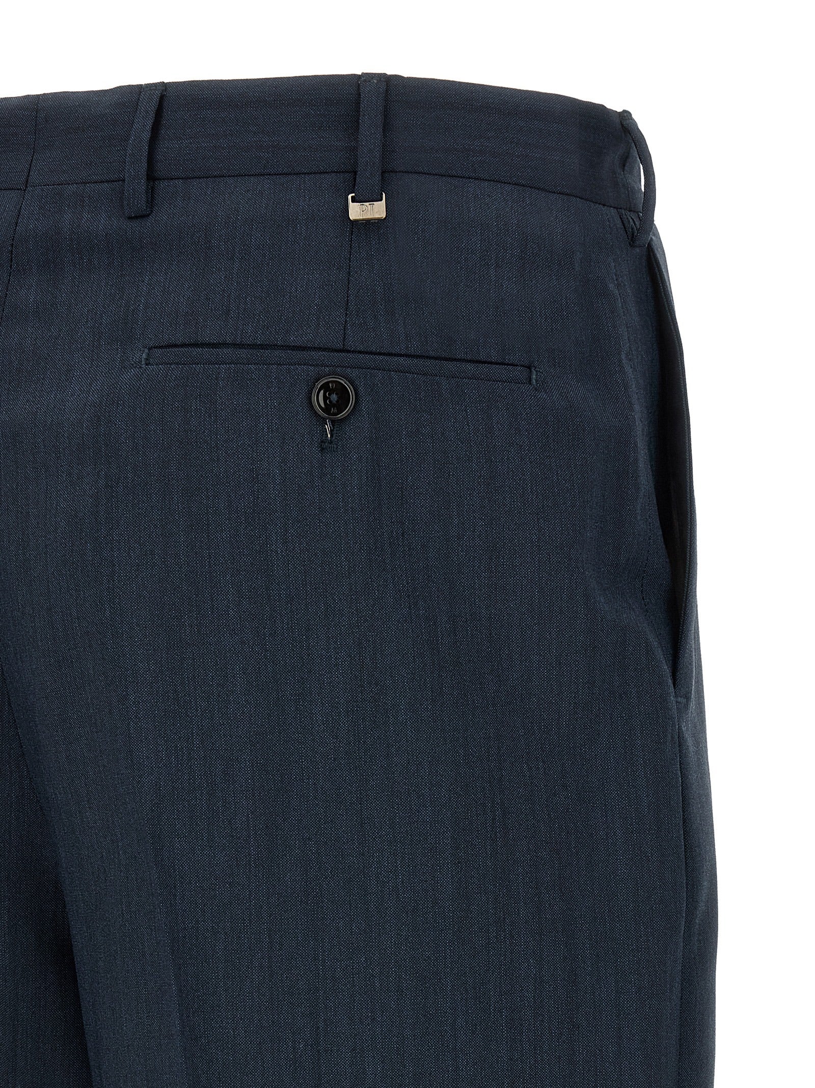 PT Torino Blue Virgin Wool Dress Pants