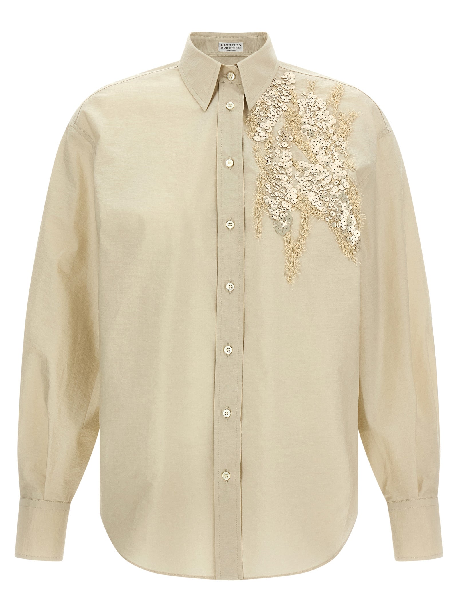Brunello Cucinelli Beige Cotton Blouse