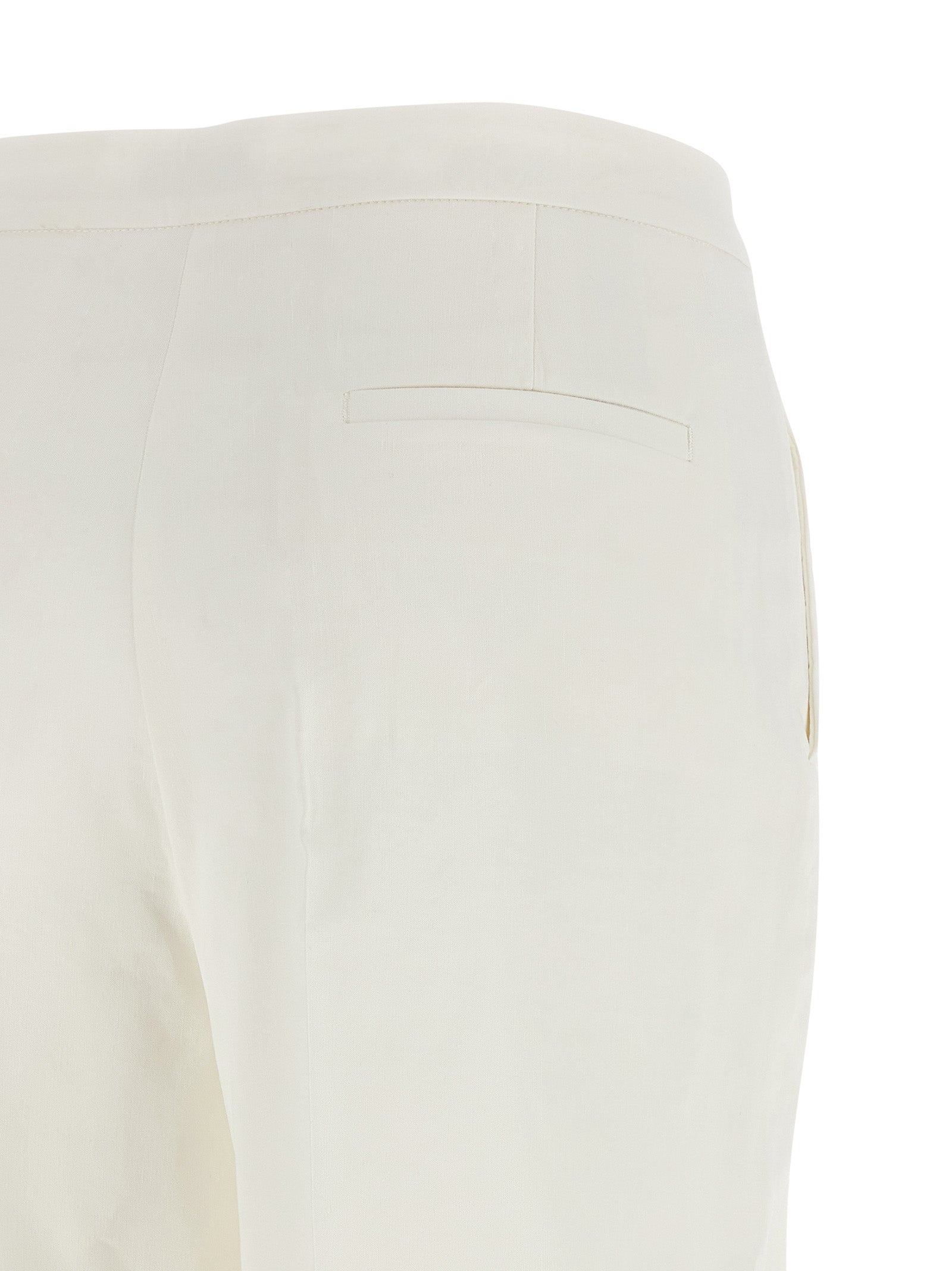 PINKO White Linen Casual Pants