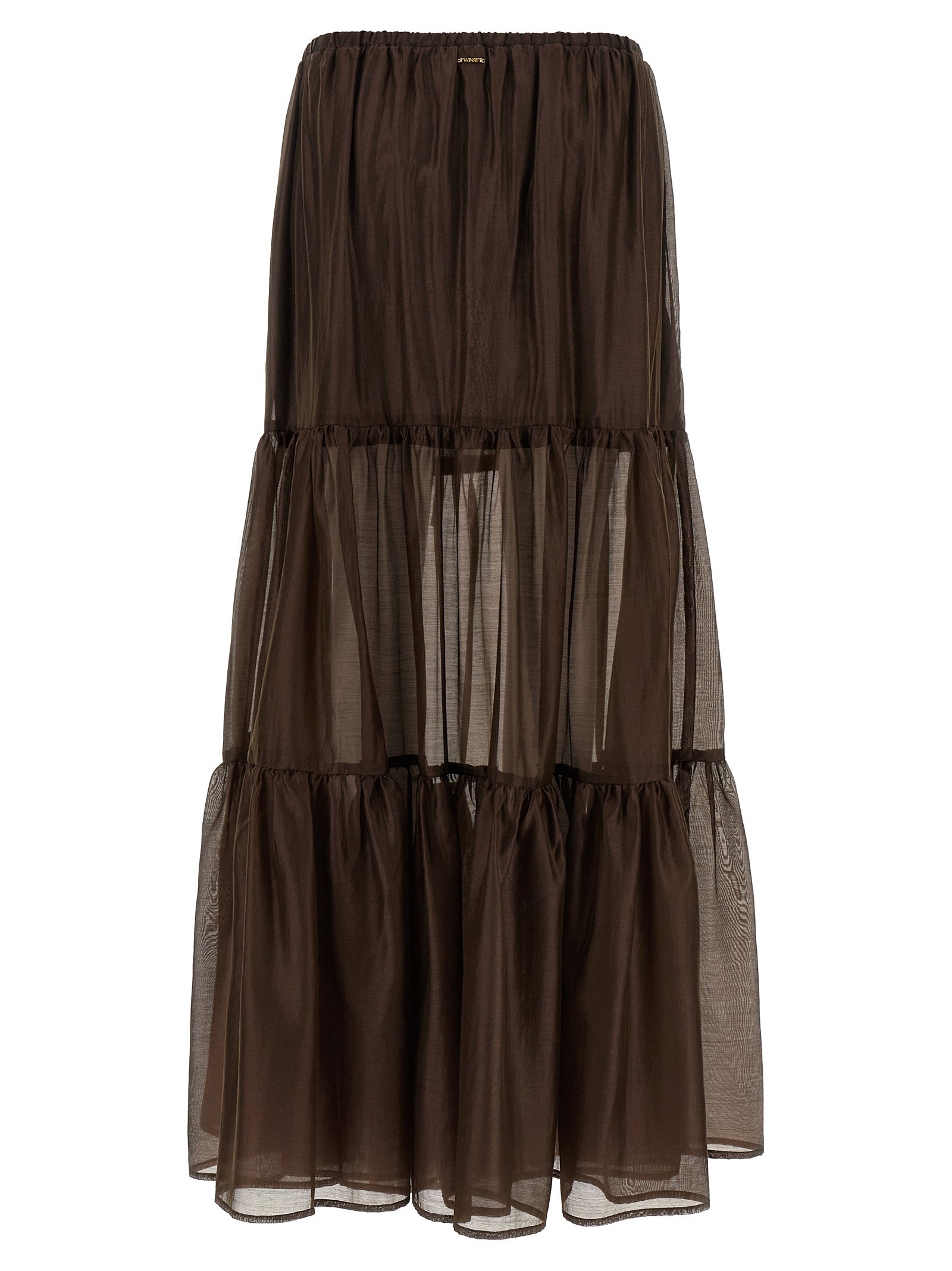 Twinset Brown Lycra Mini Skirt