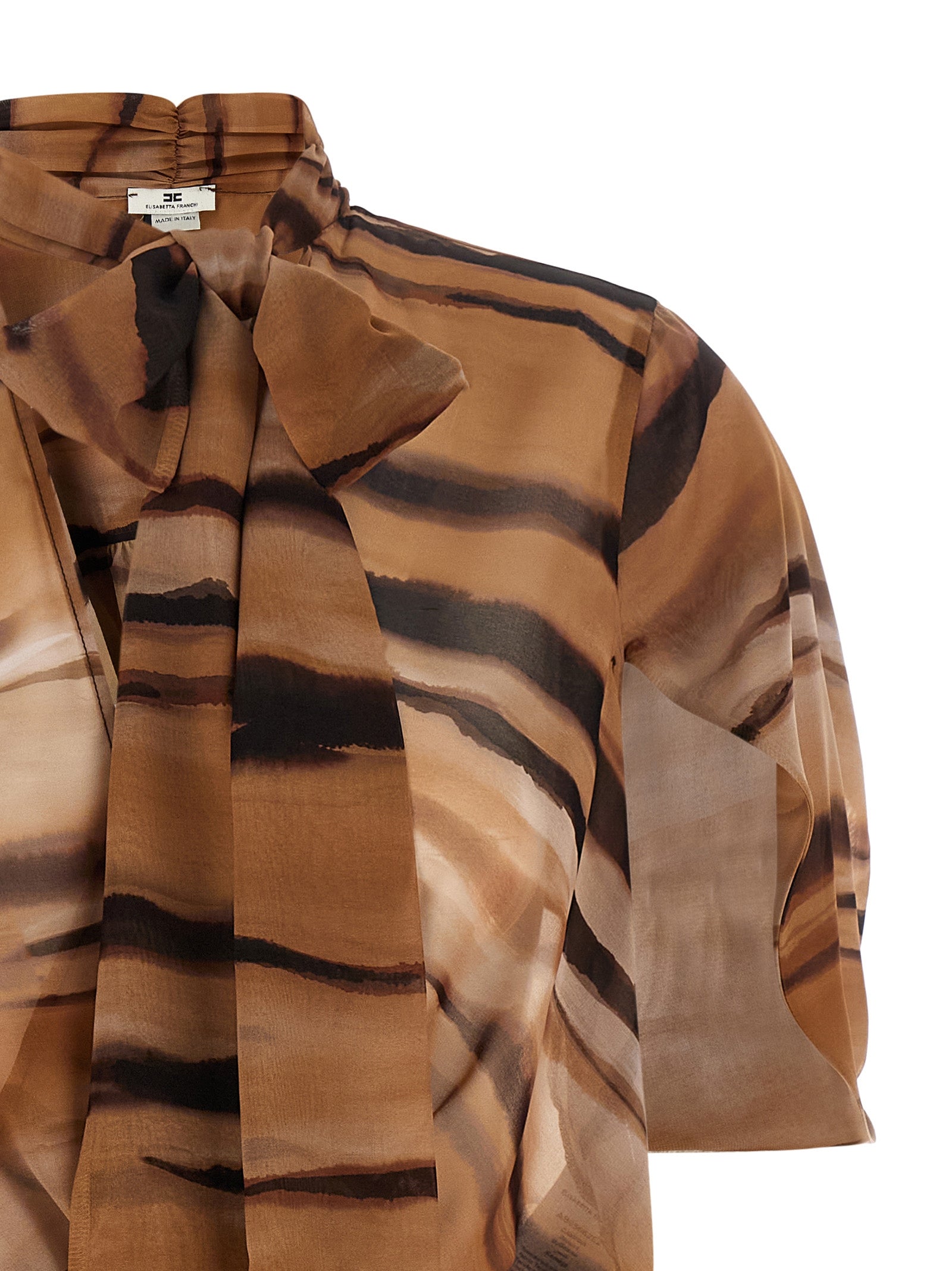 Elisabetta Franchi Brown Polyester Short Dress
