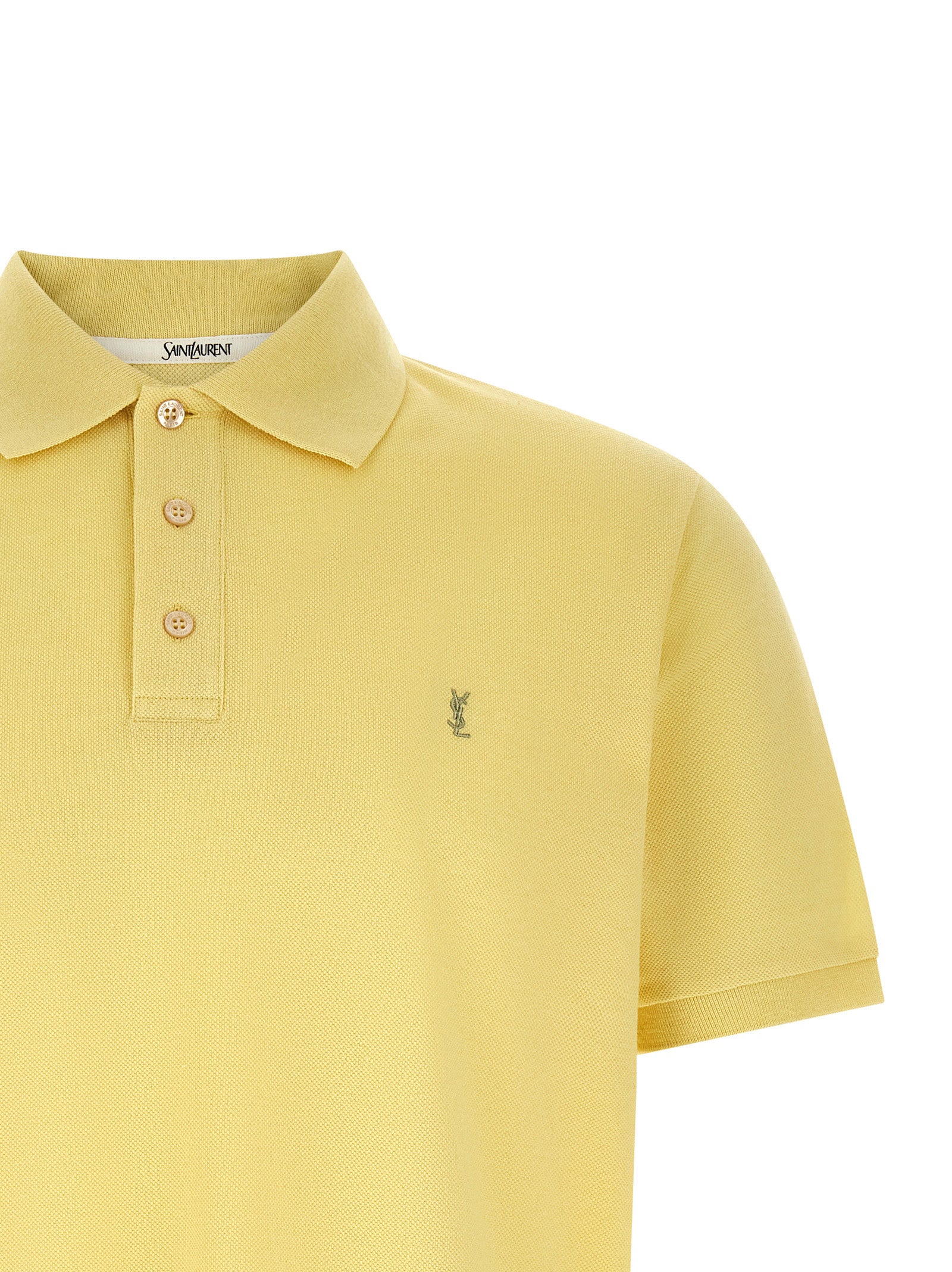 Saint Laurent Bicolor Cotton Polo Shirt