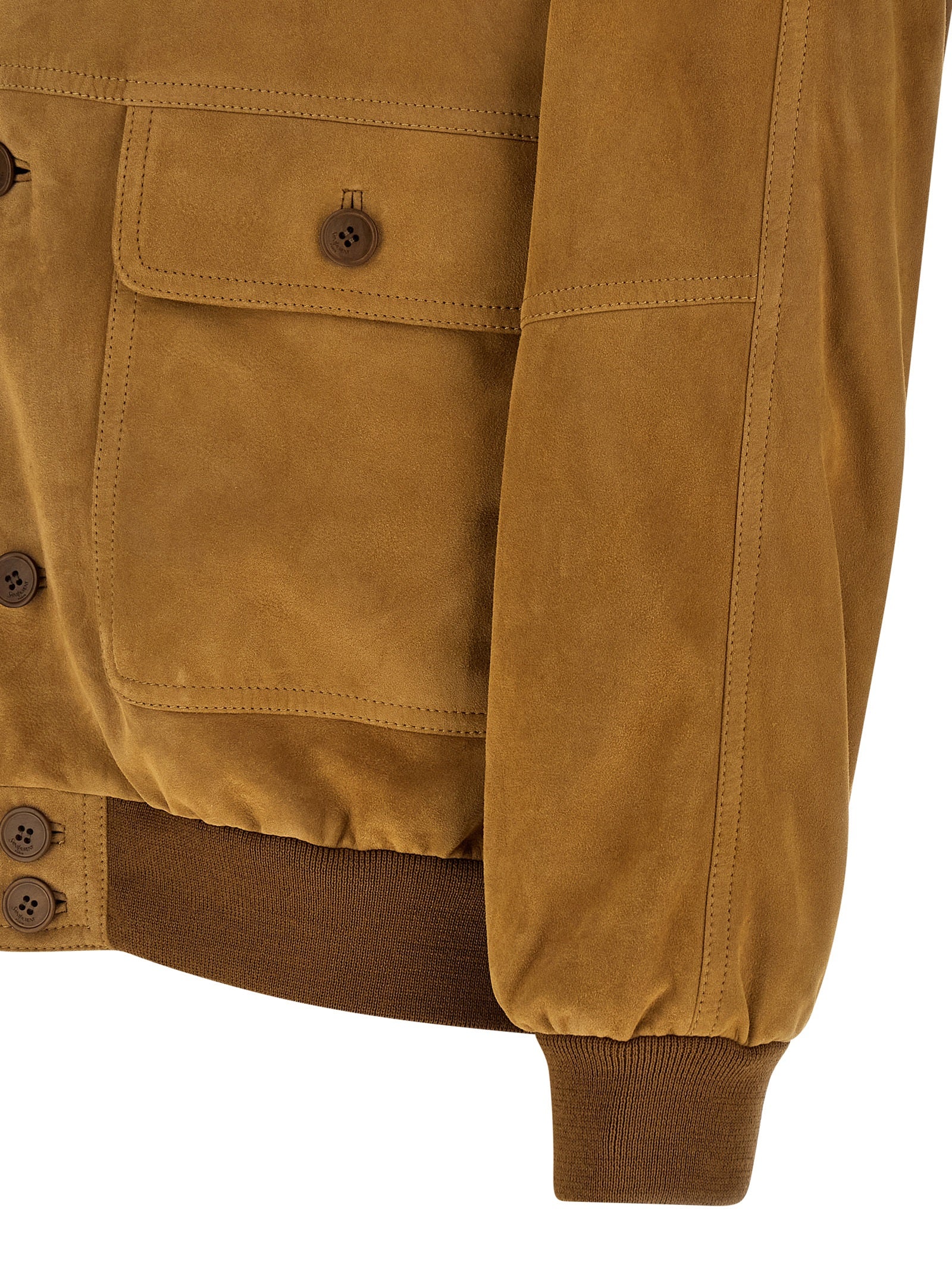 Saint Laurent Brown Lamb Leather Leather Jacket