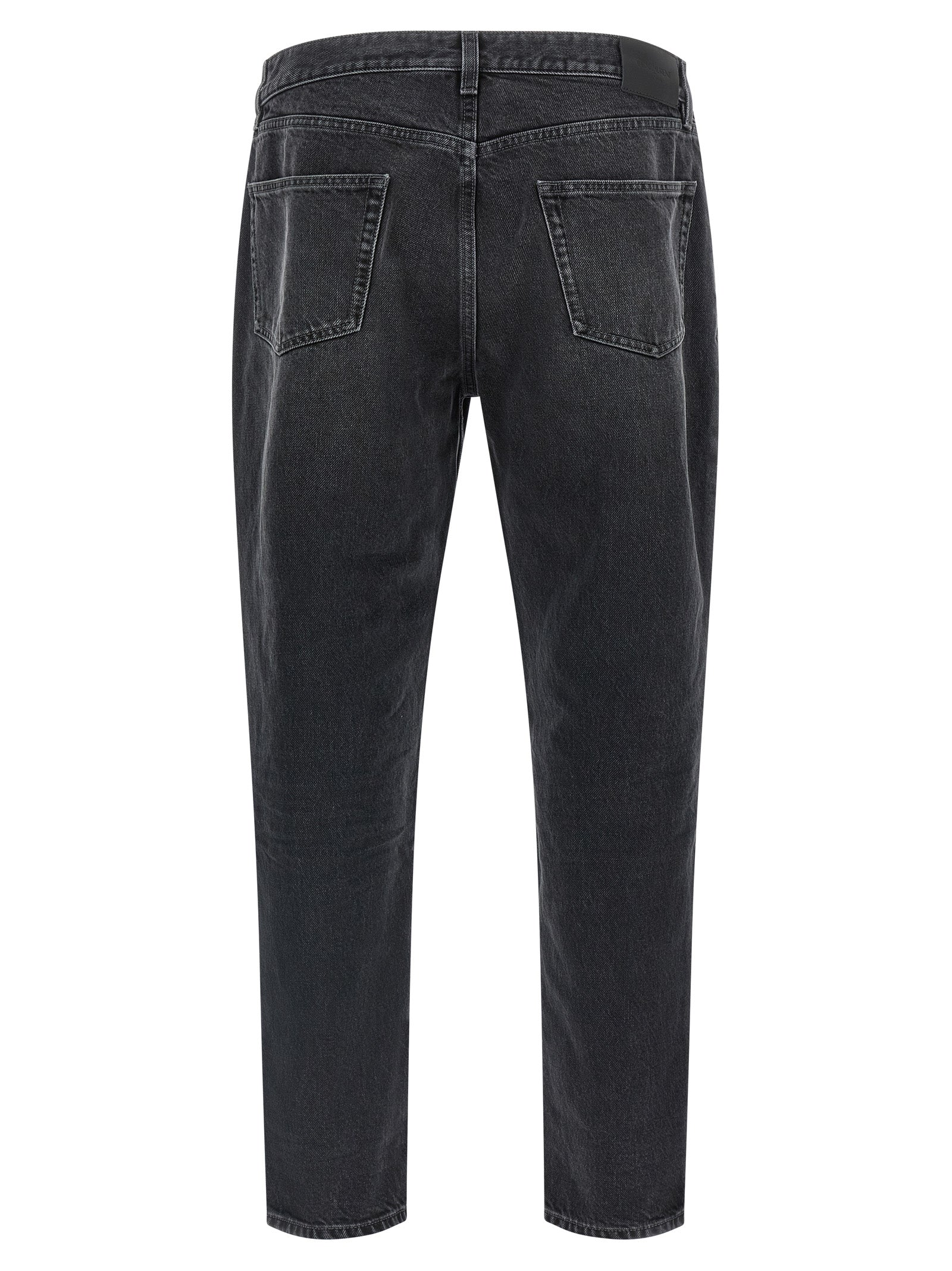 Saint Laurent Black Cotton Straight-Leg Jeans