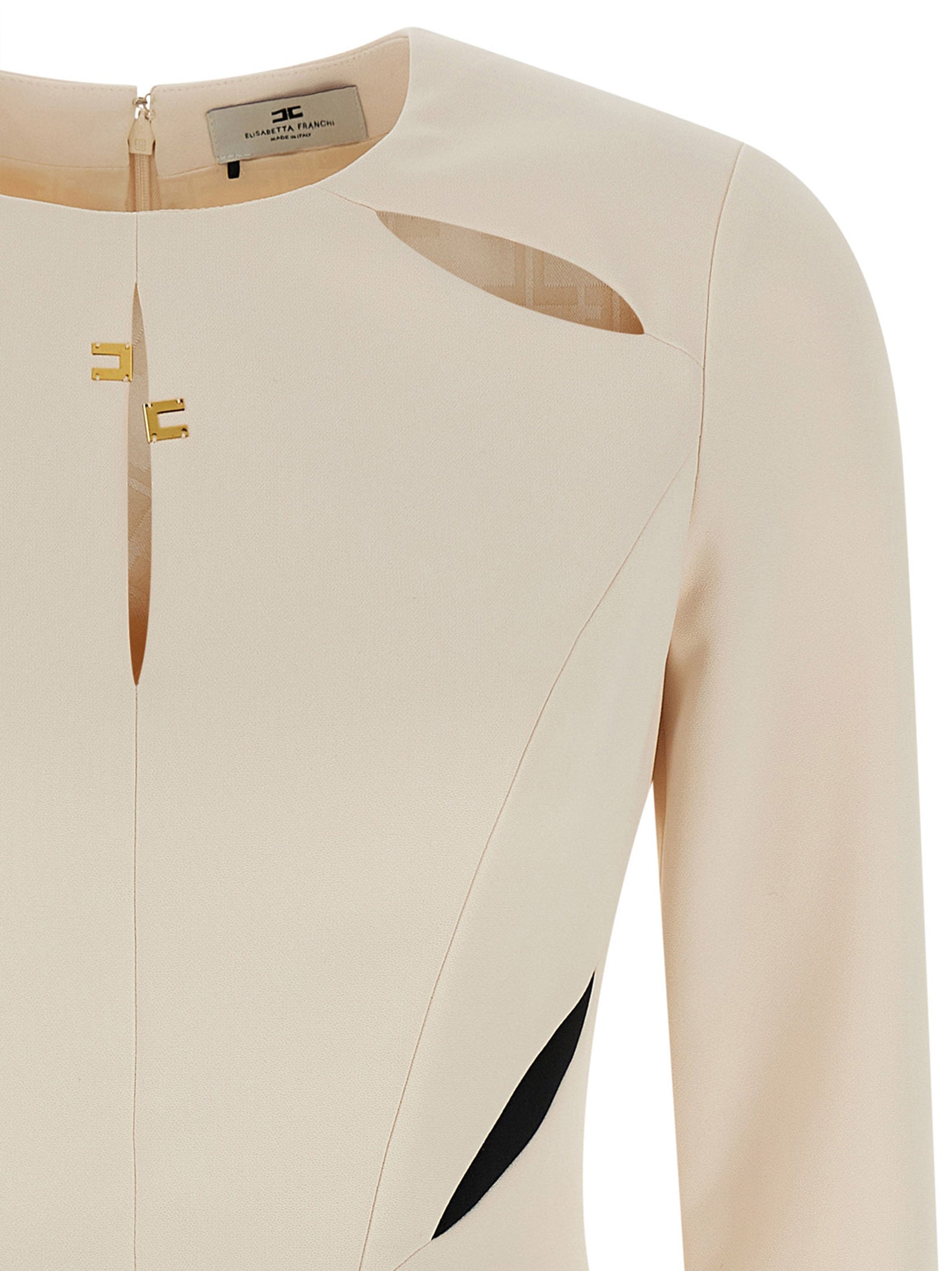 Elisabetta Franchi Bicolor Polyester Short Dress