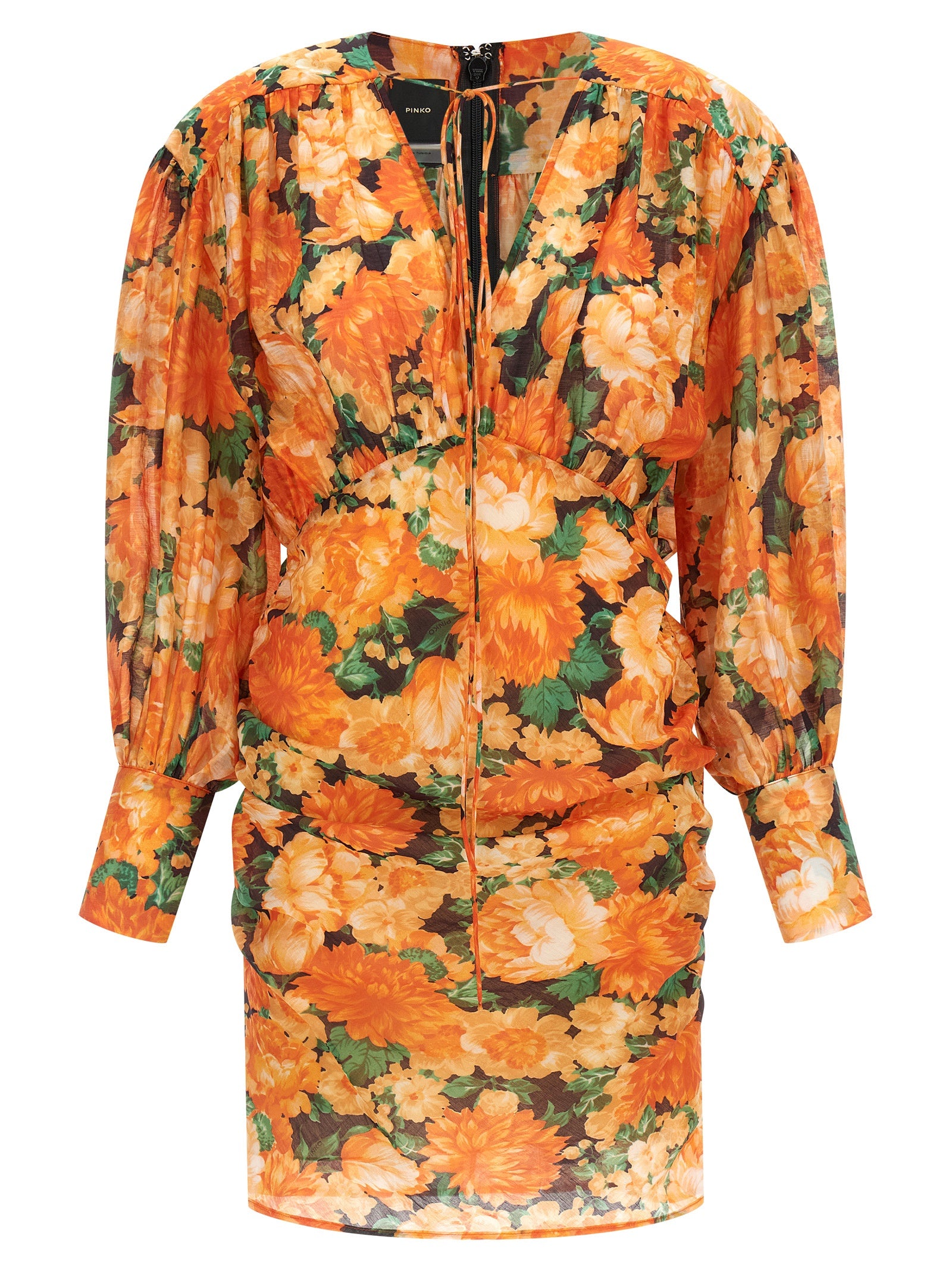 PINKO Orange Lyocell Short Dress