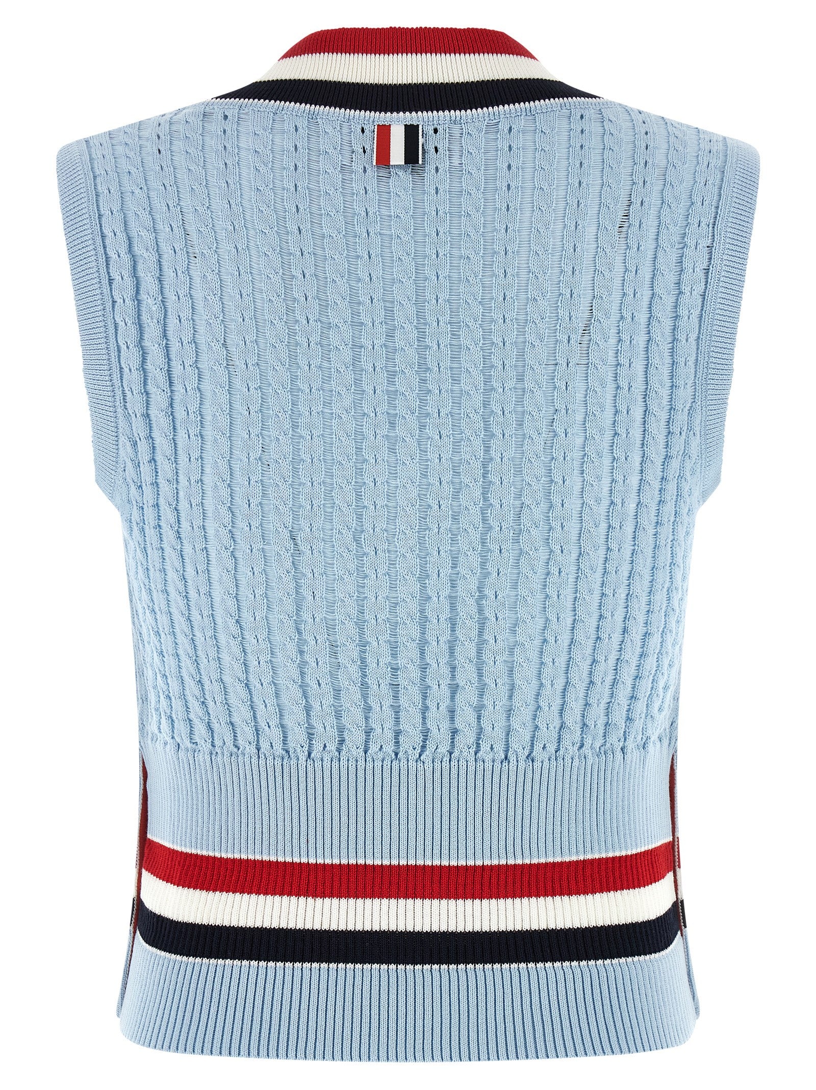 Thom Browne Blue Cotton Sleeveless Jacket
