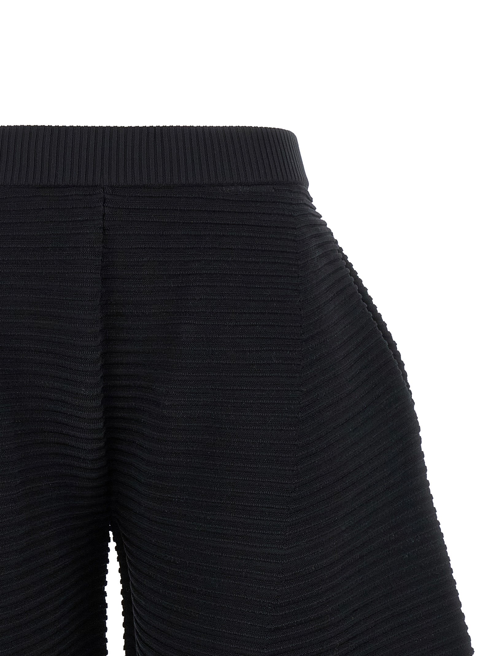 Issey Miyake Black Polyester Cropped Pants