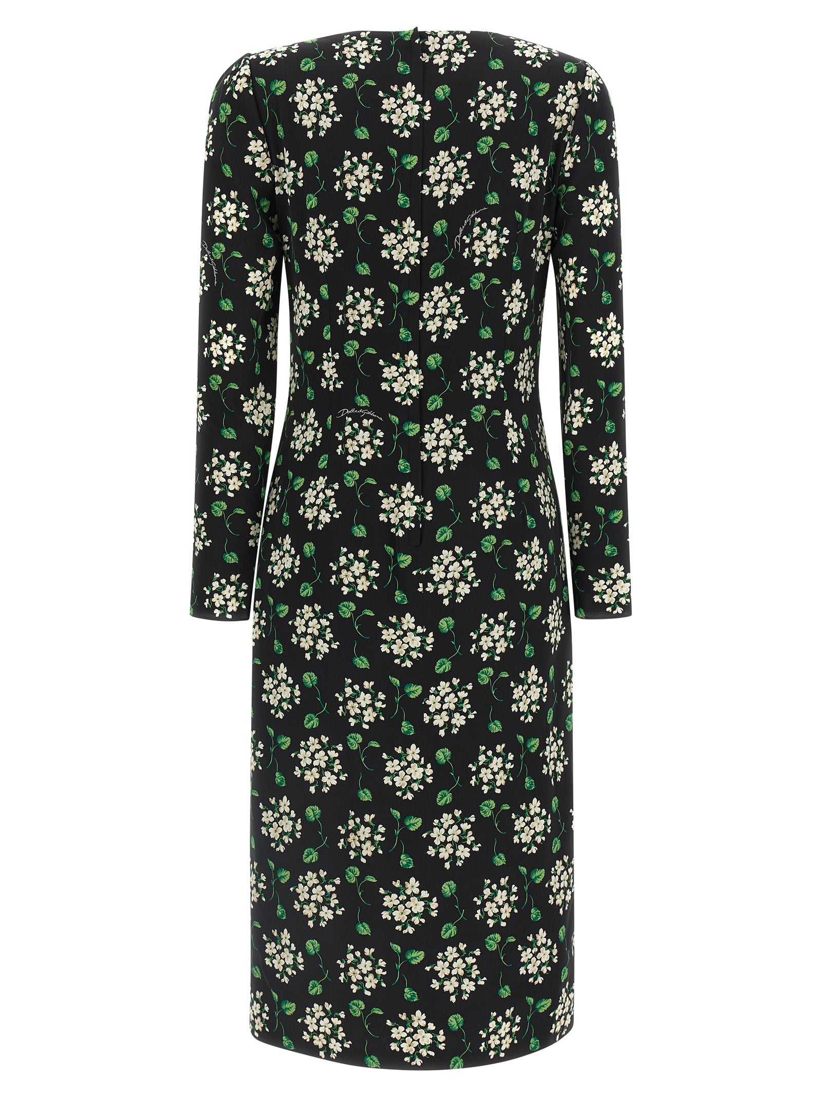 Dolce & Gabbana Black Synthetic Midi Dress