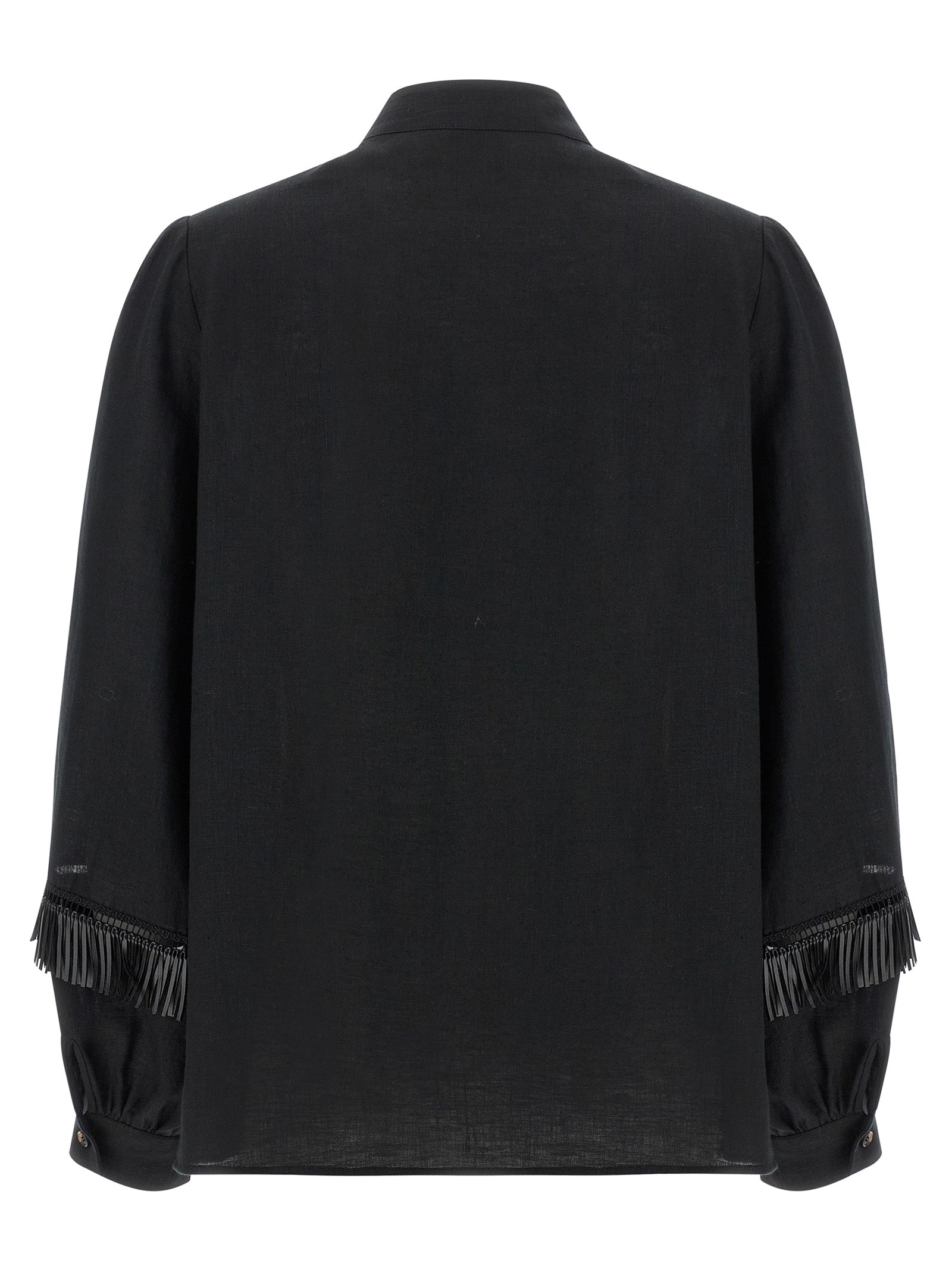 Kiton Black Linen Blouse