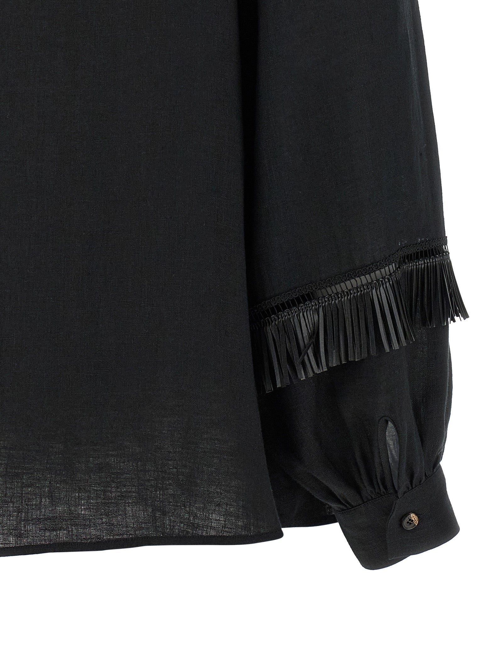 Kiton Black Linen Blouse