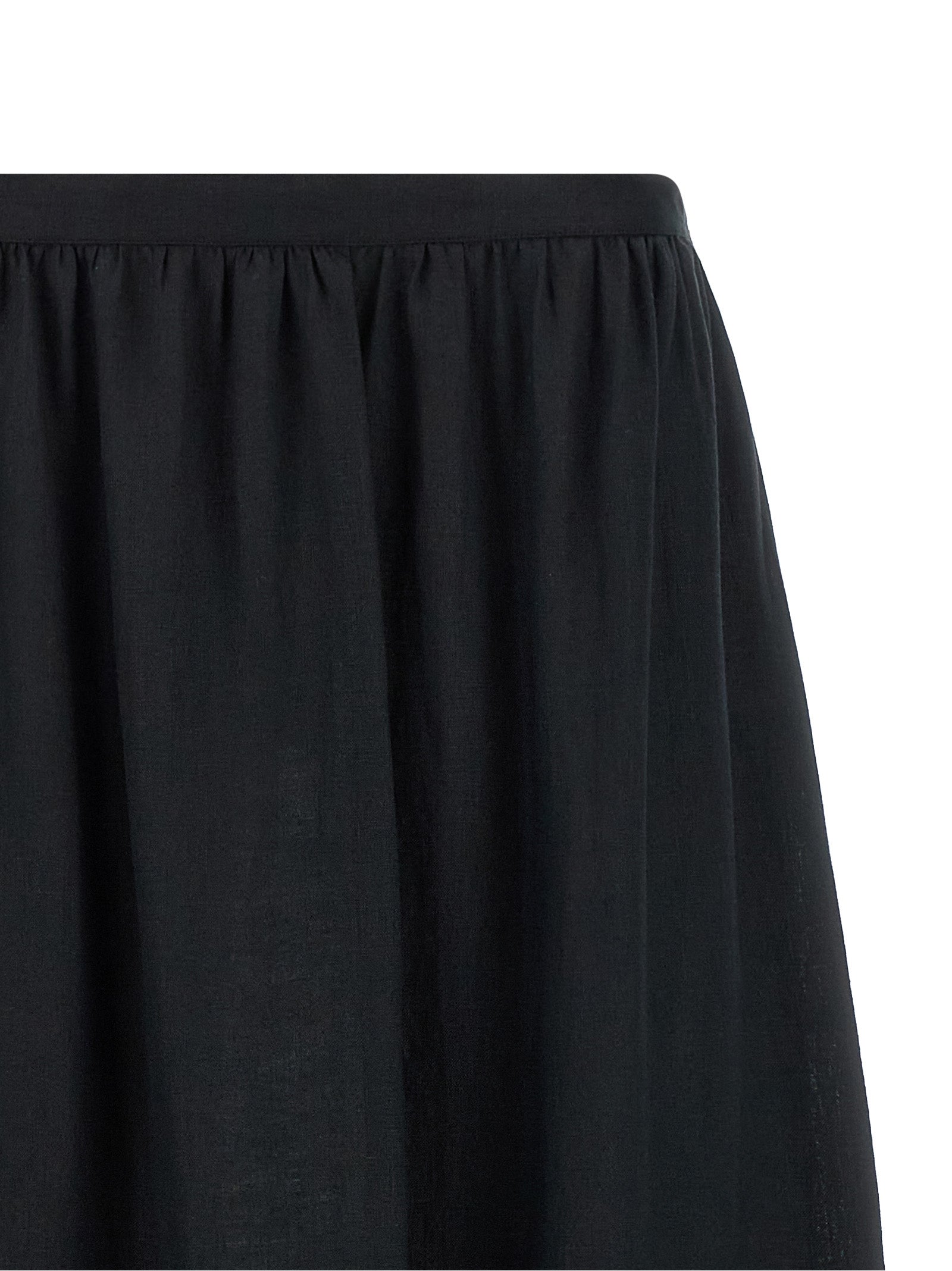 Kiton Black Linen Mini Skirt