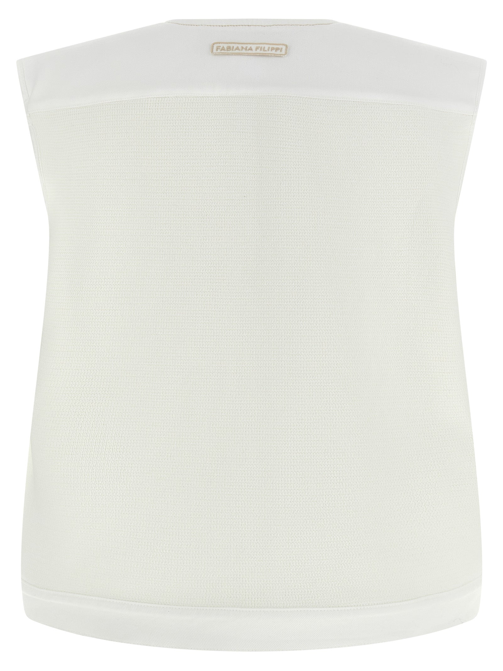 Fabiana Filippi White Cotton Sleeveless Jacket