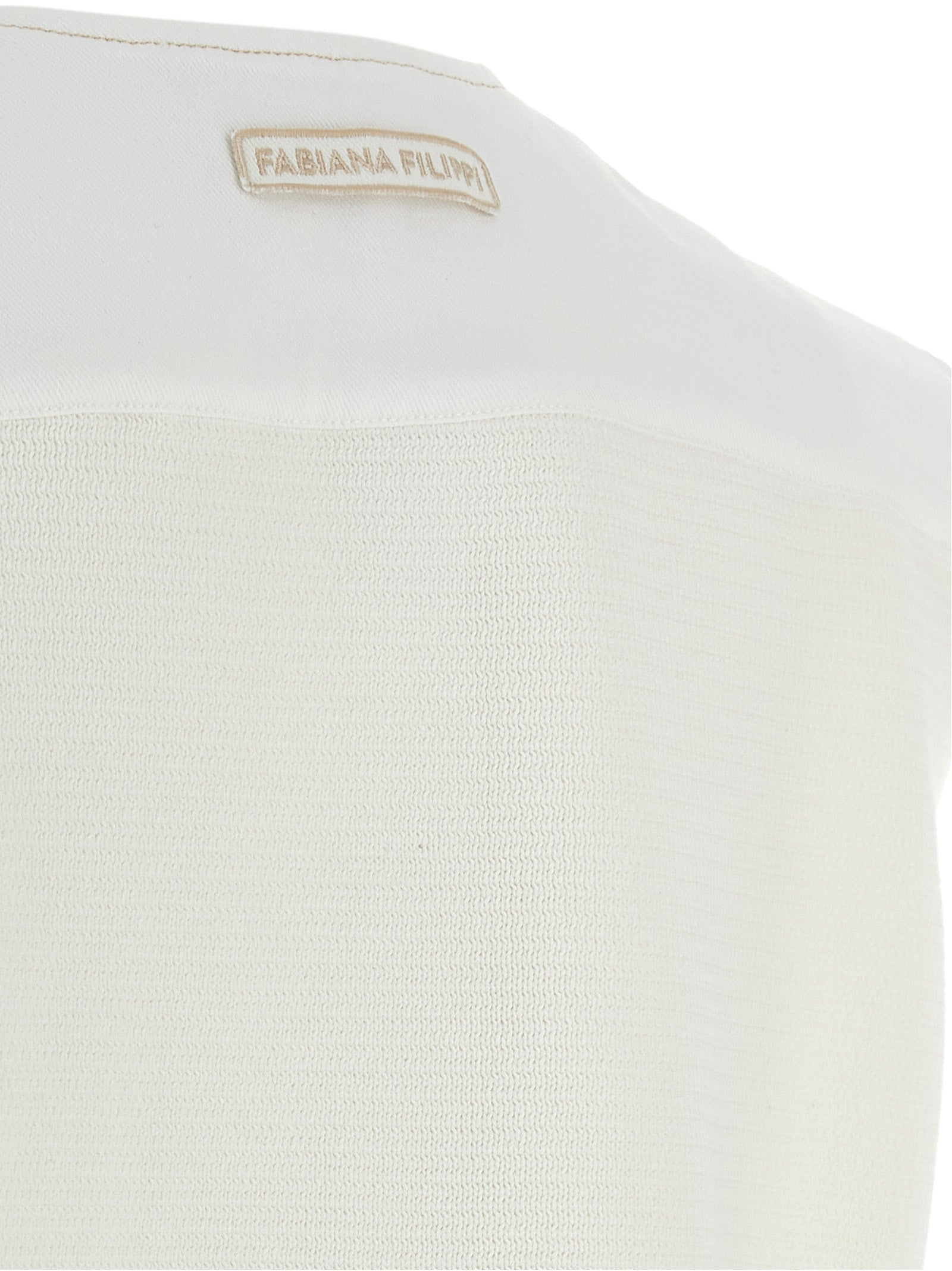 Fabiana Filippi White Cotton Sleeveless Jacket