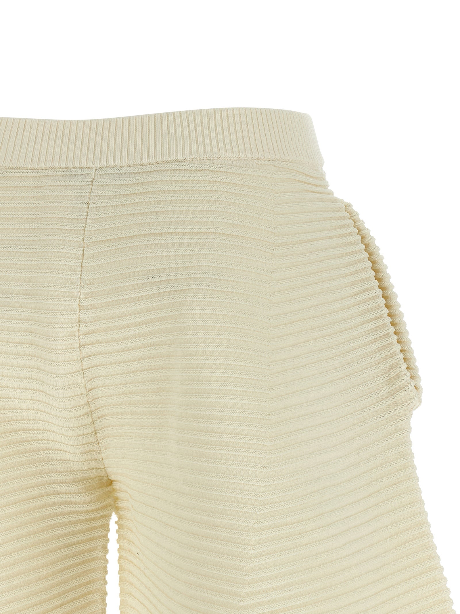 Issey Miyake White Polyester Cropped Pants