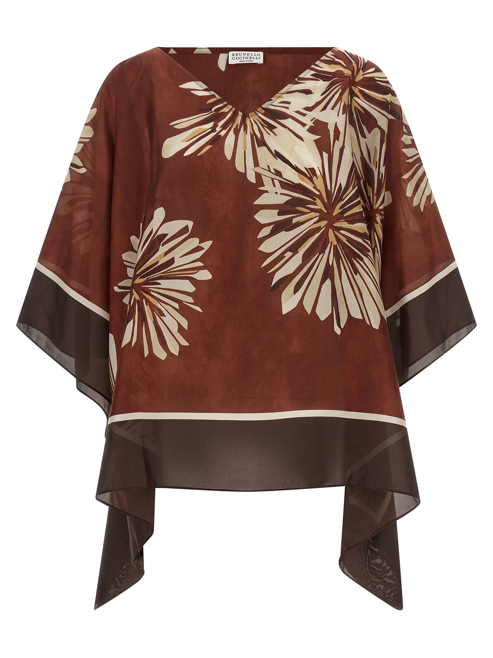 Brunello Cucinelli Bordeaux Silk Blouse