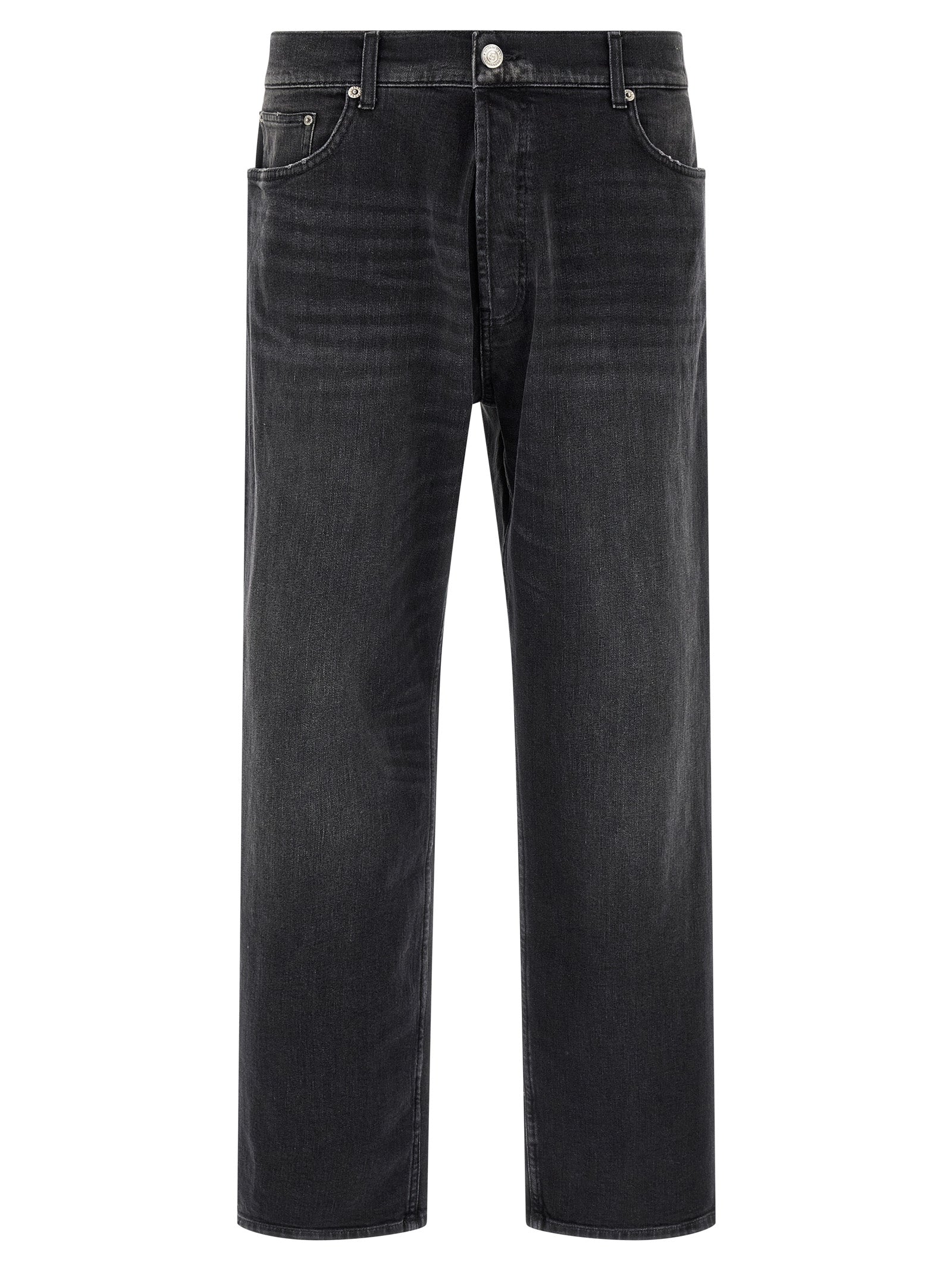 Department 5 Black Cotton Cropped Jeans