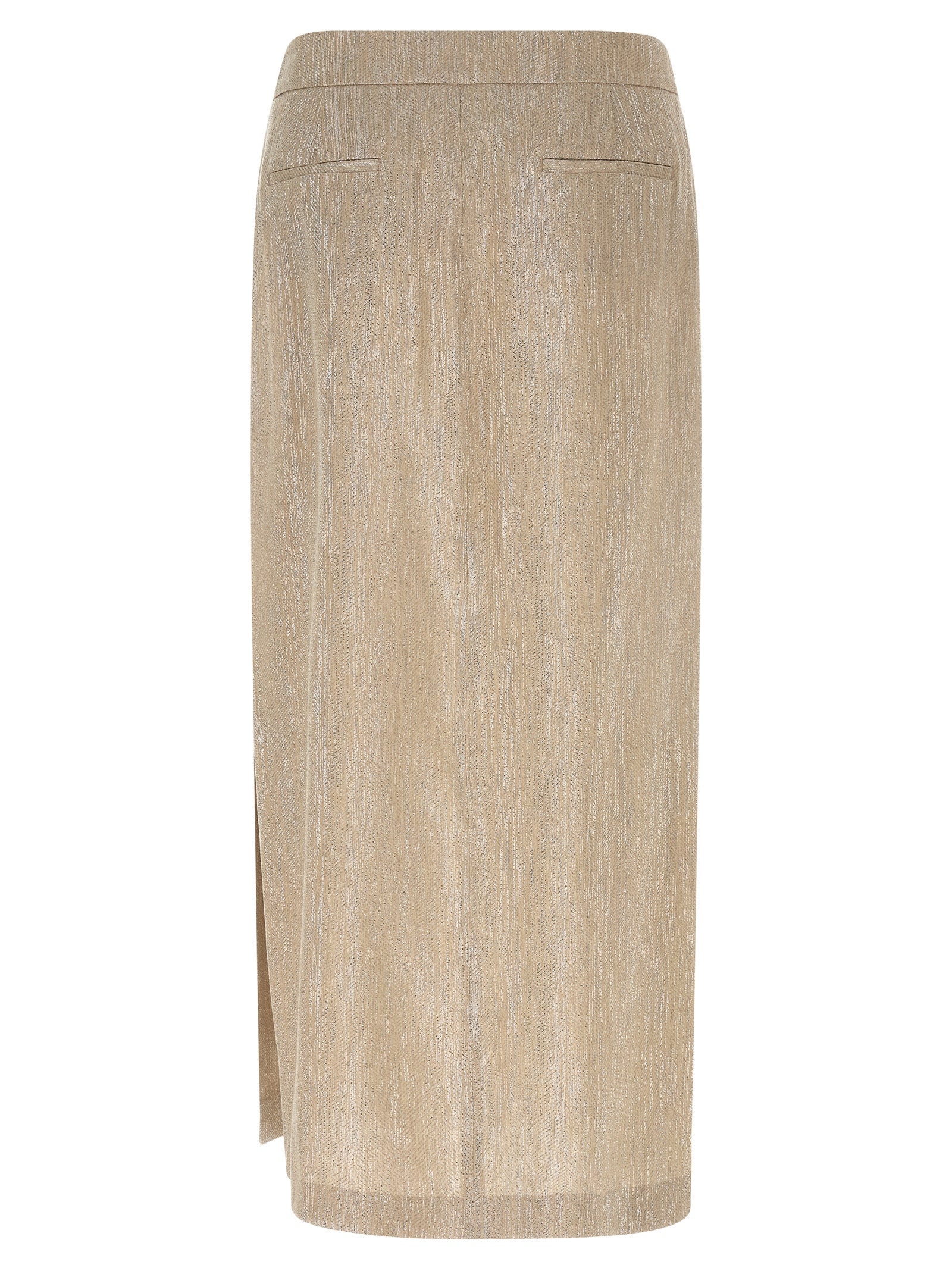 Peserico Beige Viscose Midi Skirt