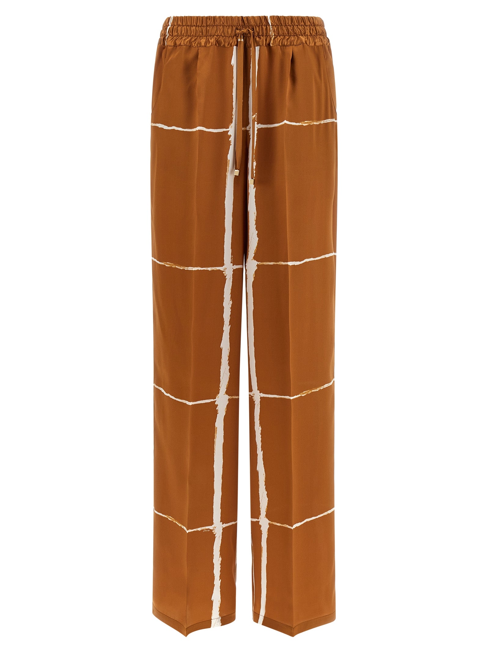 Kiton Brown Silk Casual Pants