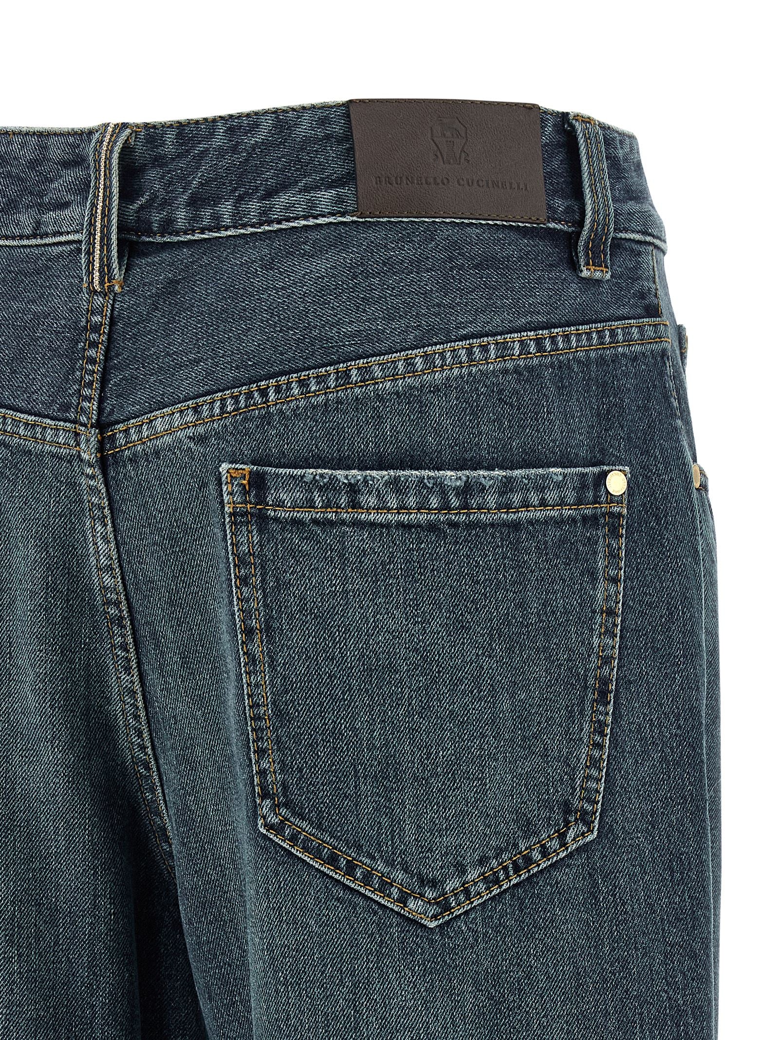 Brunello Cucinelli Blue Cotton Flared Jeans
