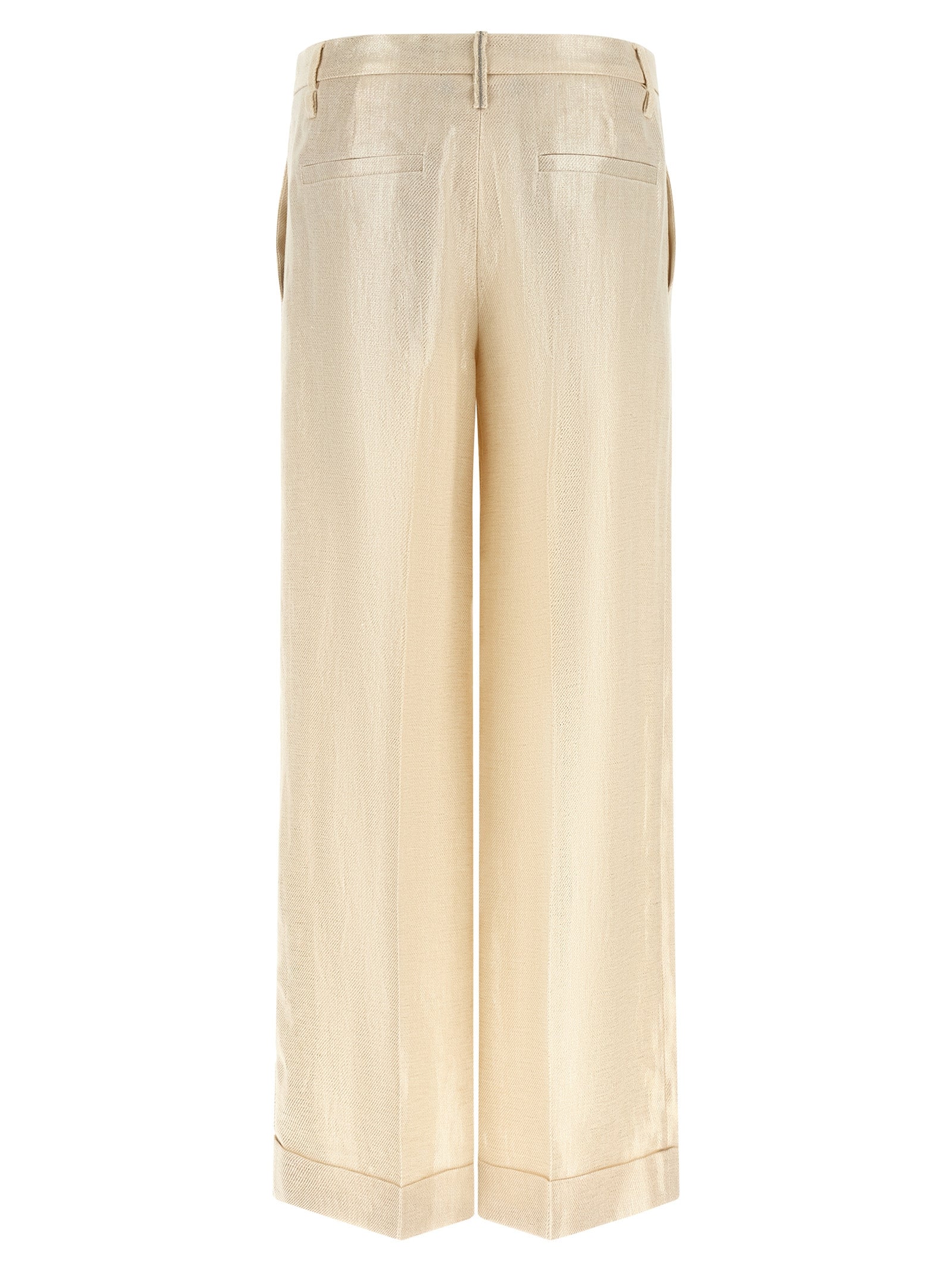 Brunello Cucinelli Gold Linen Casual Pants