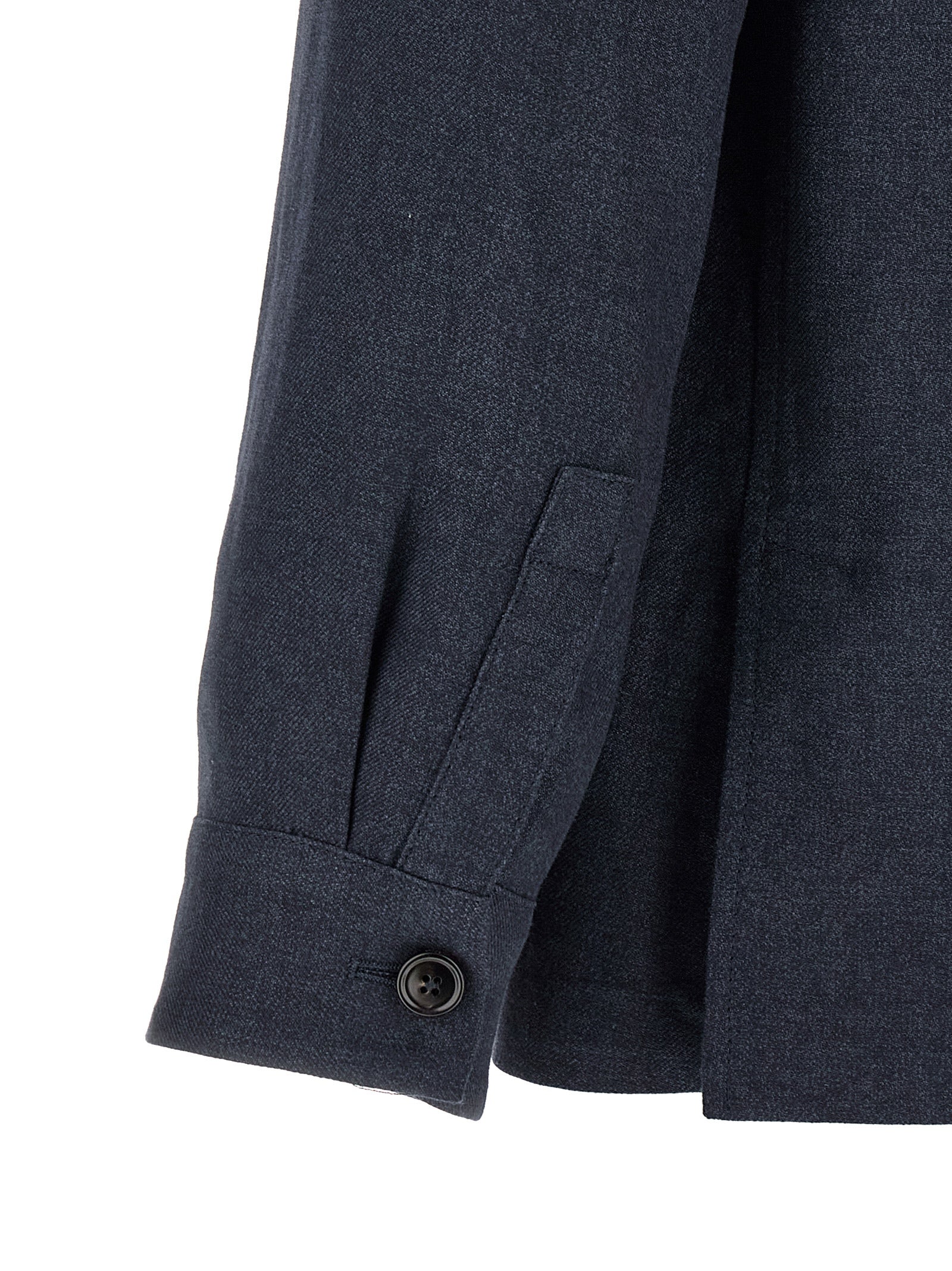 ZEGNA Blue Linen Full-Length Jacket