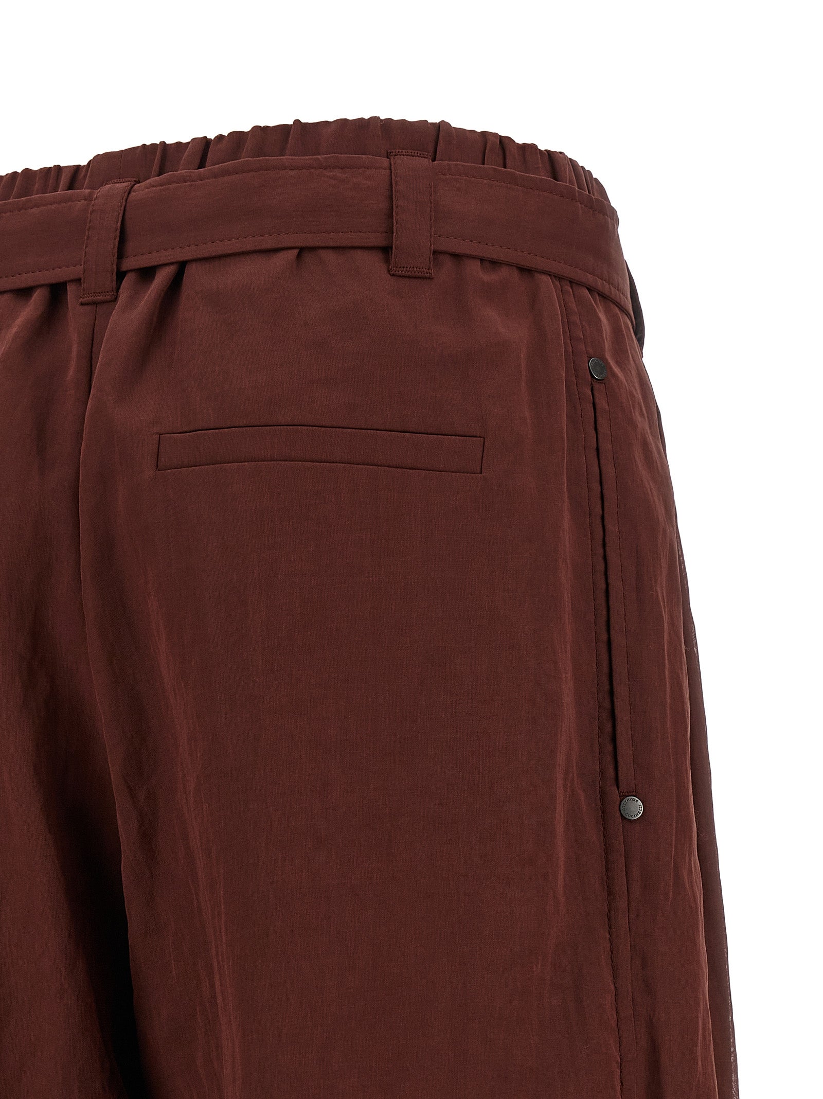 Brunello Cucinelli Bordeaux Cotton Flared Pants