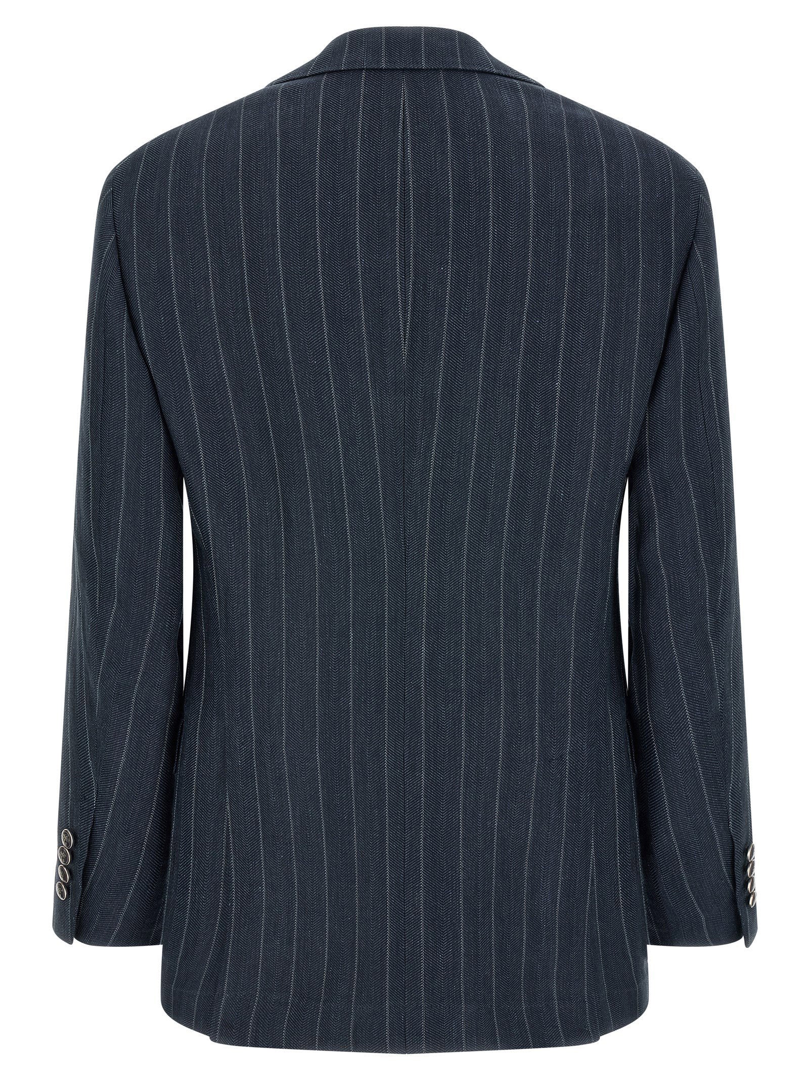 Brunello Cucinelli Blue Hemp Blazer