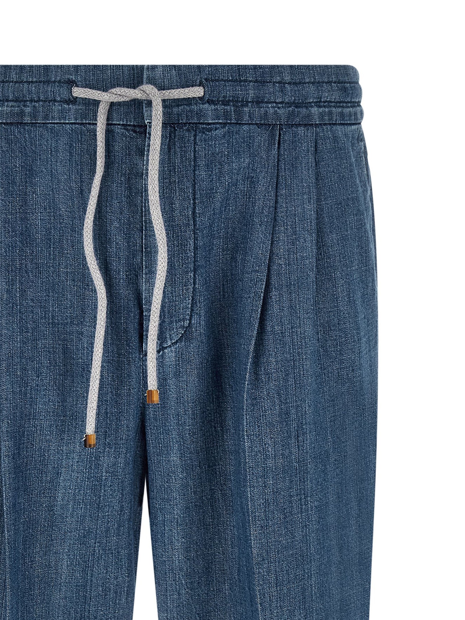Brunello Cucinelli Blue Cotton Relaxed Fit Jeans